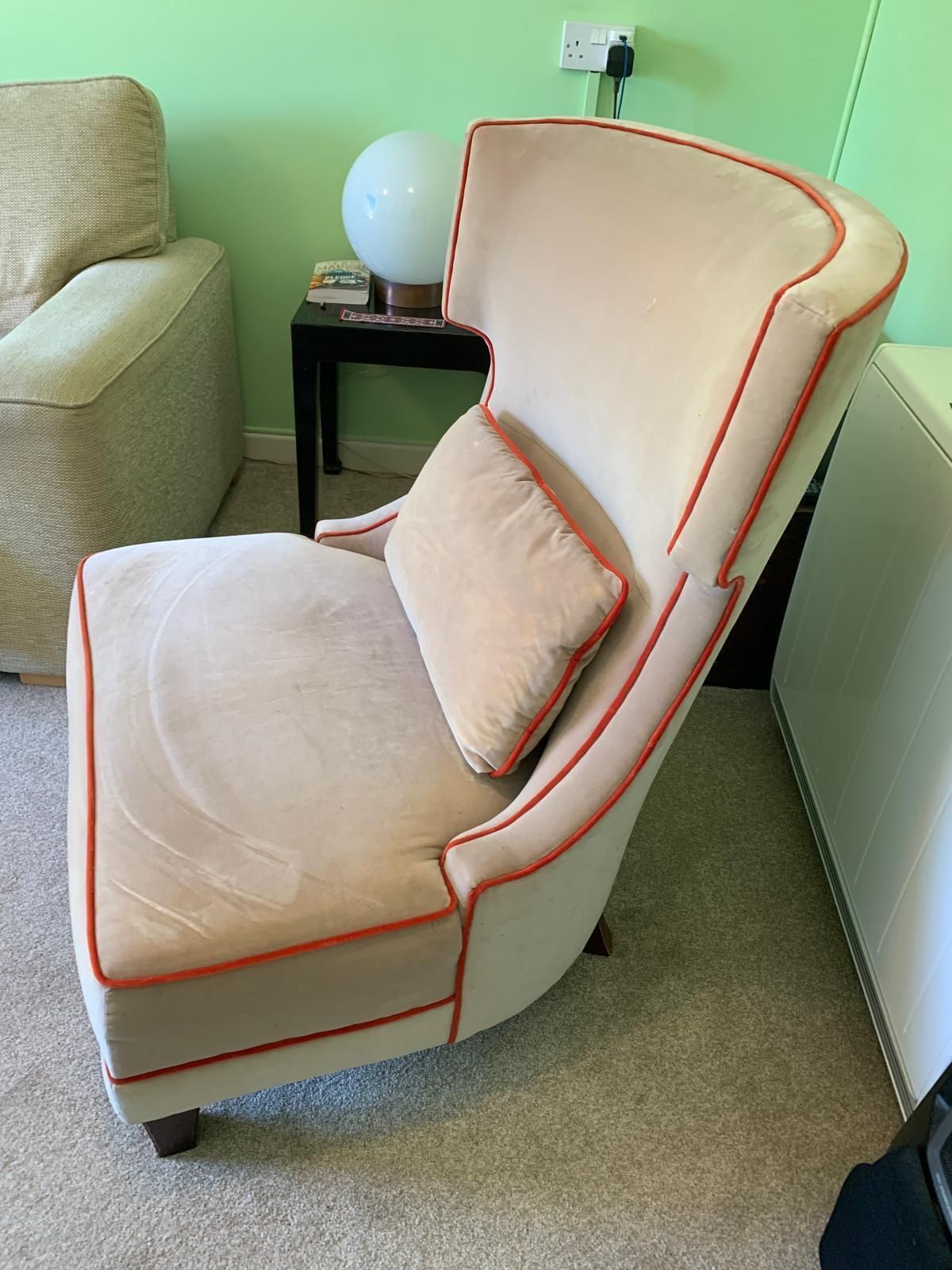 Set Of Baker Sorbonne French Slipper Chairs Up Holstered In Silk Velvet photo furniture