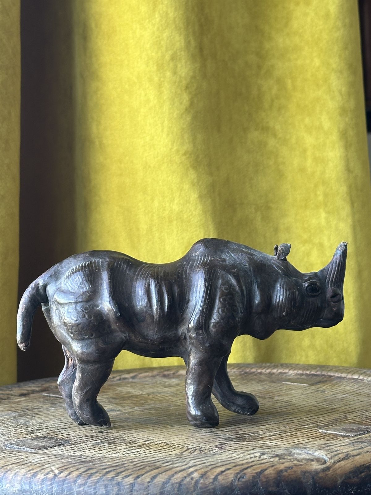 A Liberty & Co. Leather Rhinoceros Desk Ornament photo furniture