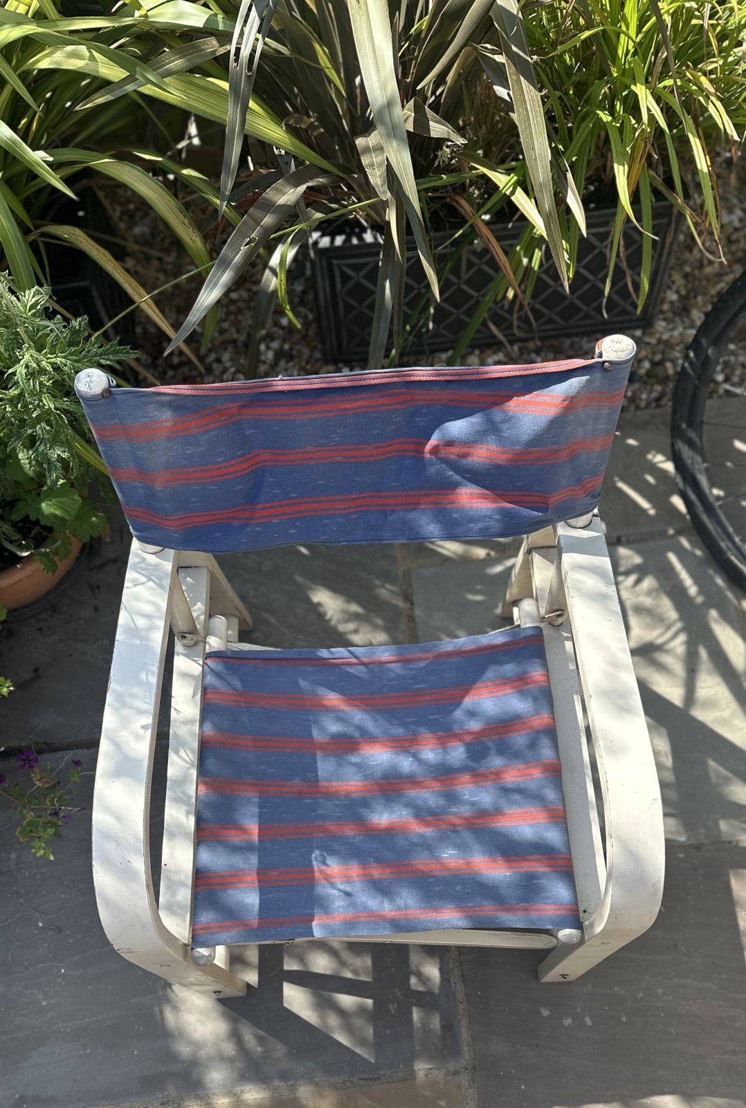 Art Deco Garden Canvas And Wooden Chairs photo for sale