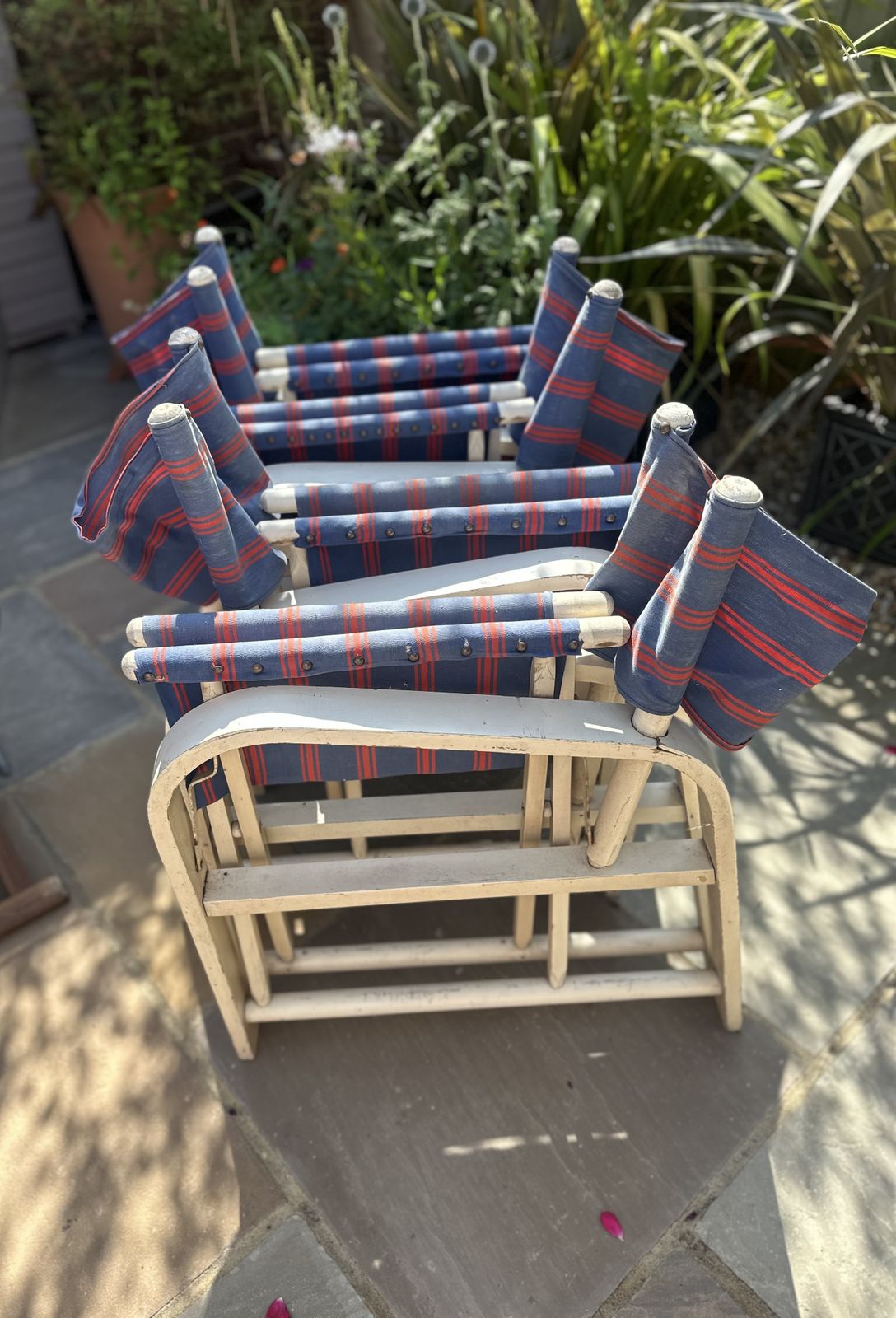 Art Deco Garden Canvas And Wooden Chairs photo vinterior
