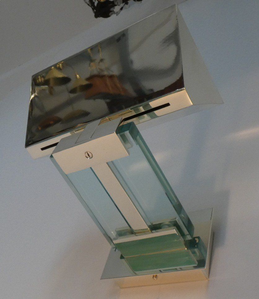 Chrome Steel And Glass Wall Lights By Martini For Fratelli Martin, Italy, 1970s, Set Of 4 photo furniture