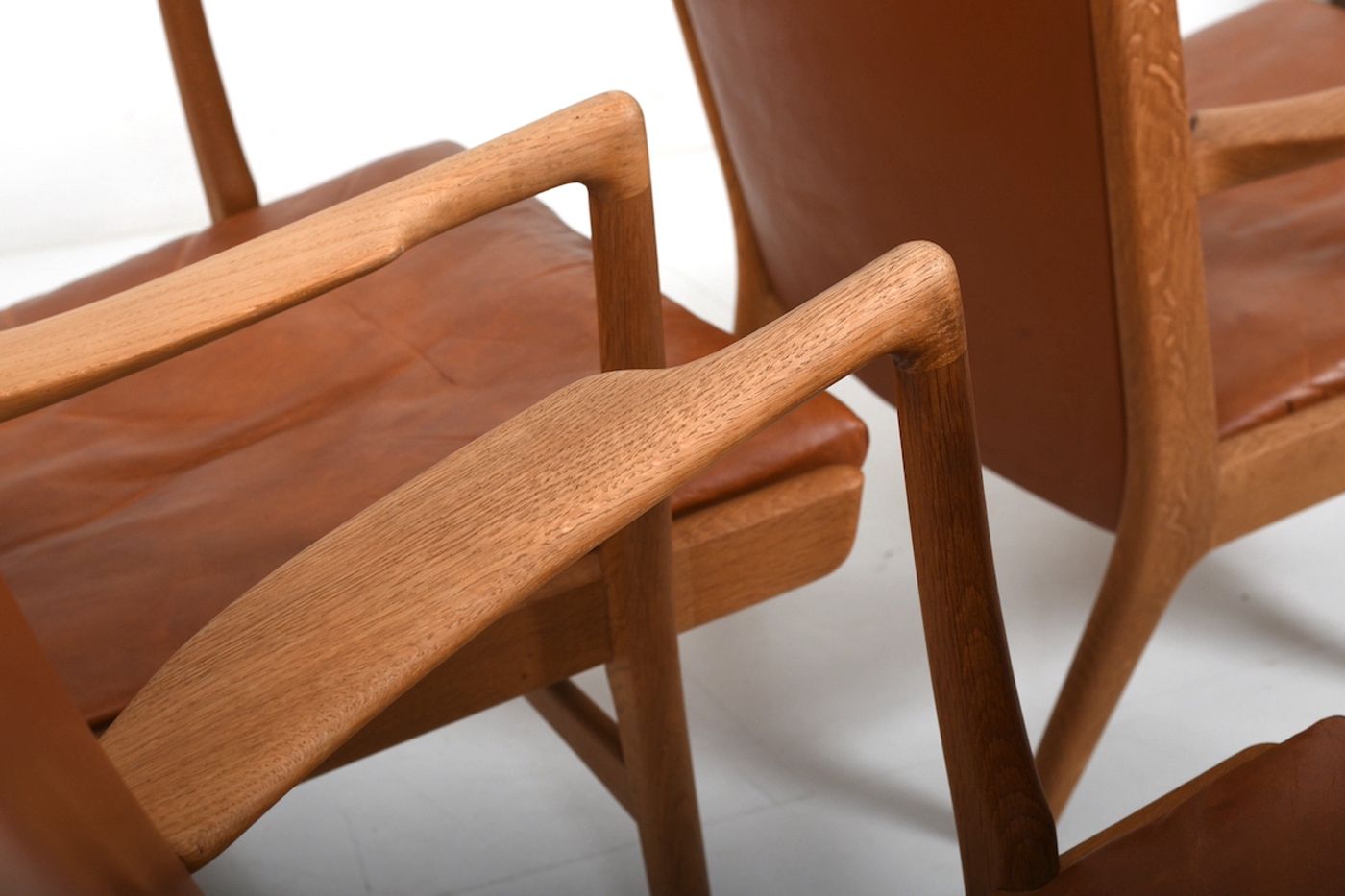 Furniture Hans J. Wegner Model Ap 16 In Oak 1951 / Set Of 4 photo