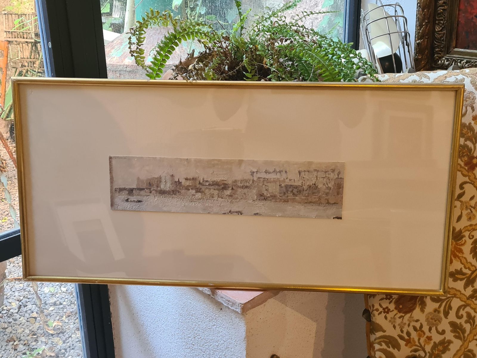photo furniture Cityscape And River Scene, Oil On Card, Signed, Late 20th Century