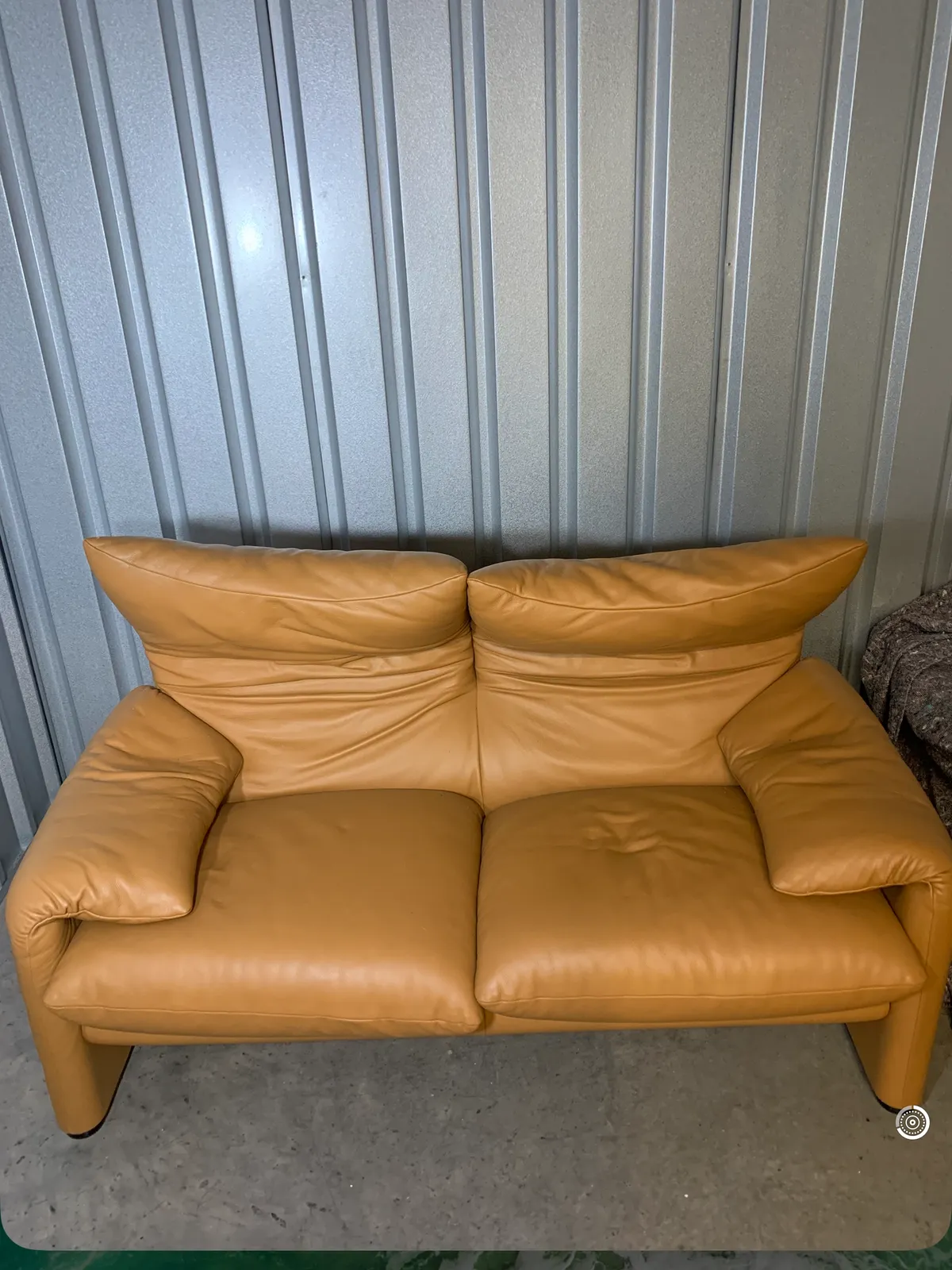 Maralunga Armchair Cognac Leather+ 2 Seater Maralunga Setee photo furniture