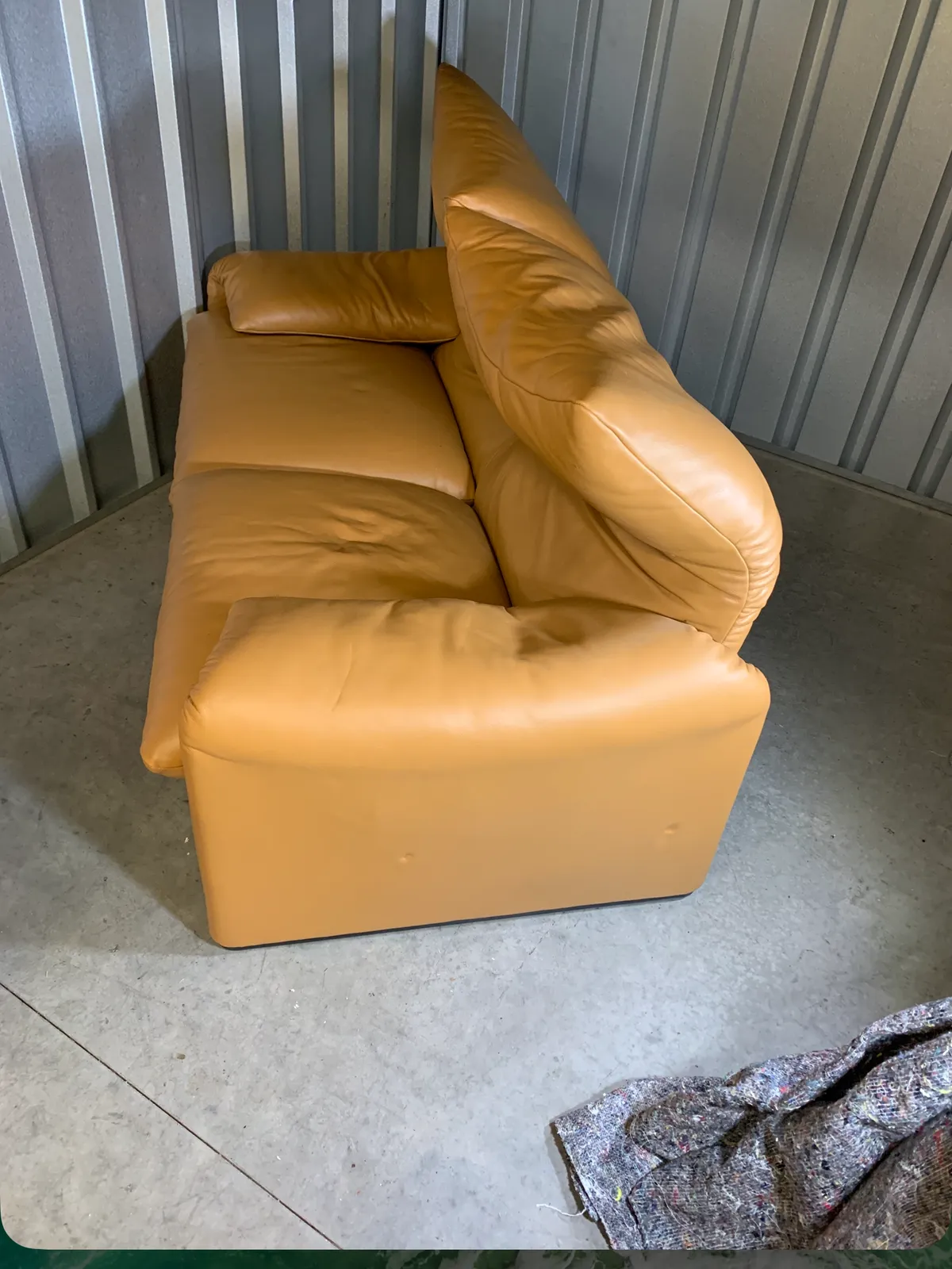 Maralunga Armchair Cognac Leather+ 2 Seater Maralunga Setee photo for sale