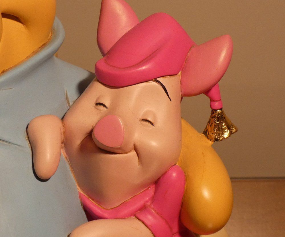 photo vinterior Ceramic & Resin Winnie The Pooh & Piglet Figurine By Peter Mook For Disney, USA, 2000s