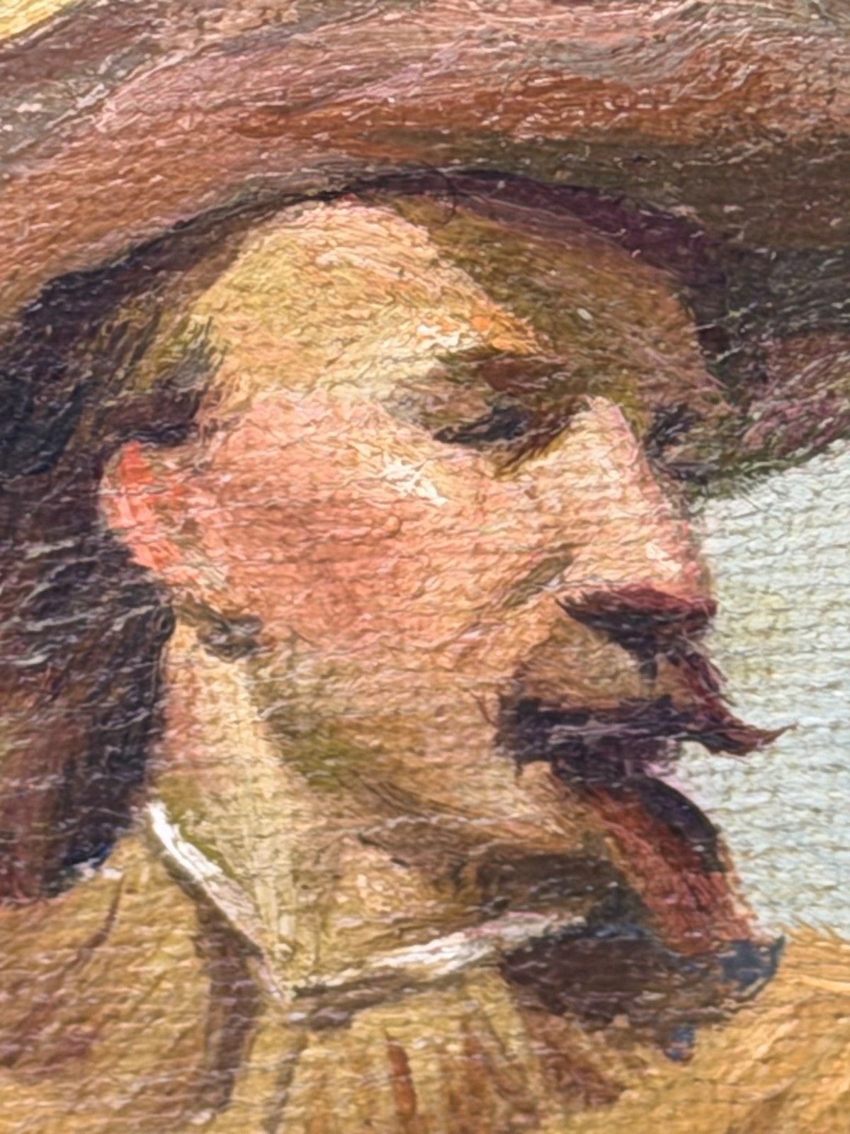 Oil Painting Portrait Of Wild West Buffalo Bill On Grey Horseback After Rosa Bonheur photo buy