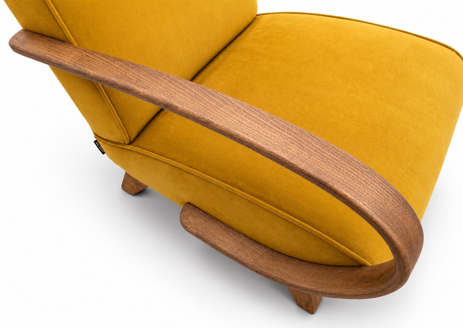 1930 Jindrich Halabala Bentwood Armchair In Goldenrod Velvet photo vinterior