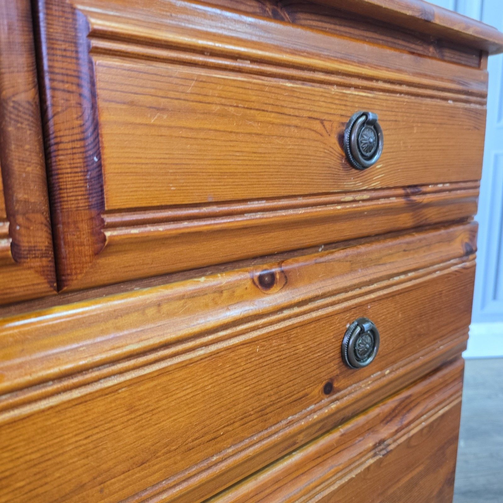 photo vinterior Vintage Chest Of Drawers Ducal Solid Pine Wooden Country Style Retro Commode
