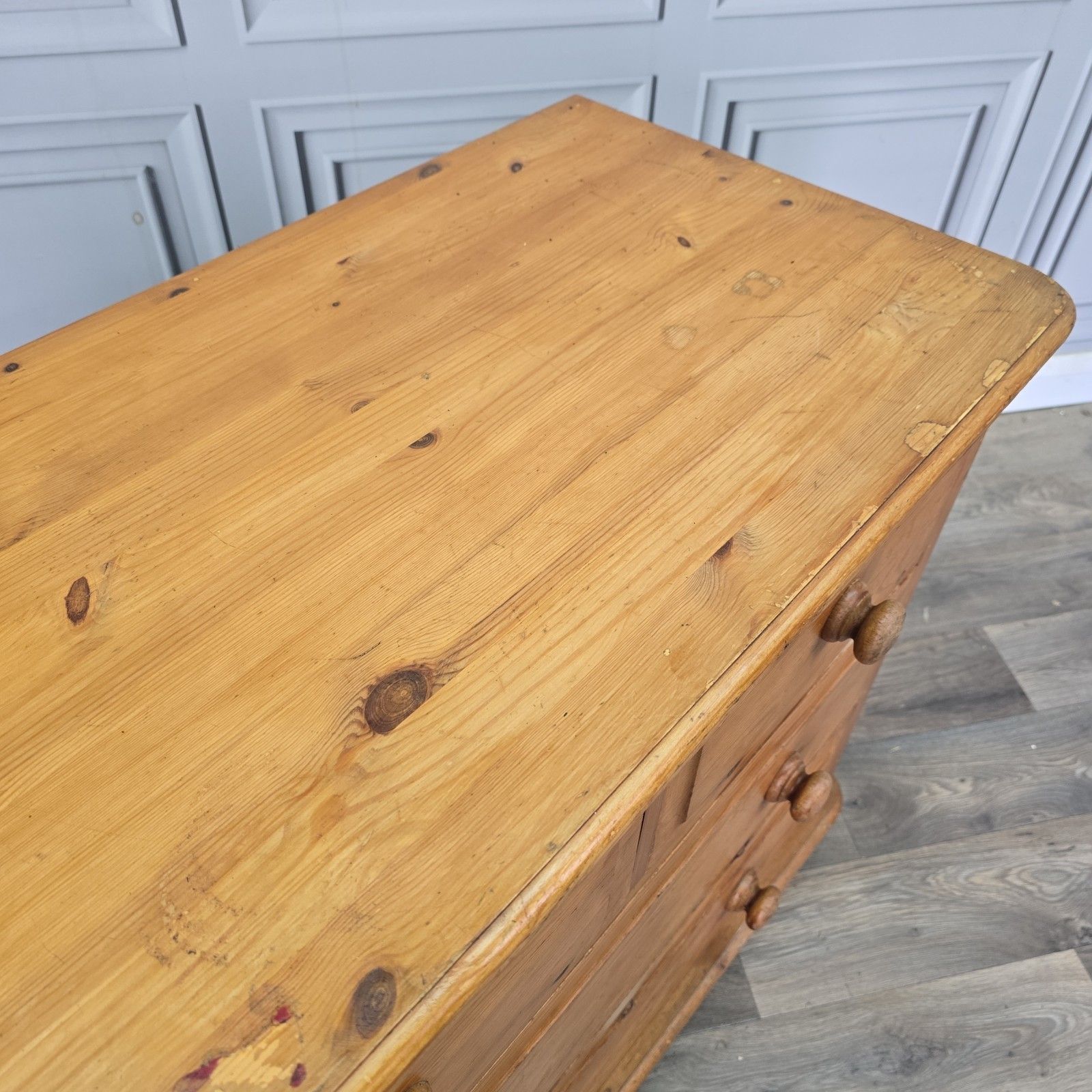 Vintage Chest Of Drawers Solid Wooden Pine Country Farmhouse Style Retro photo Furniture