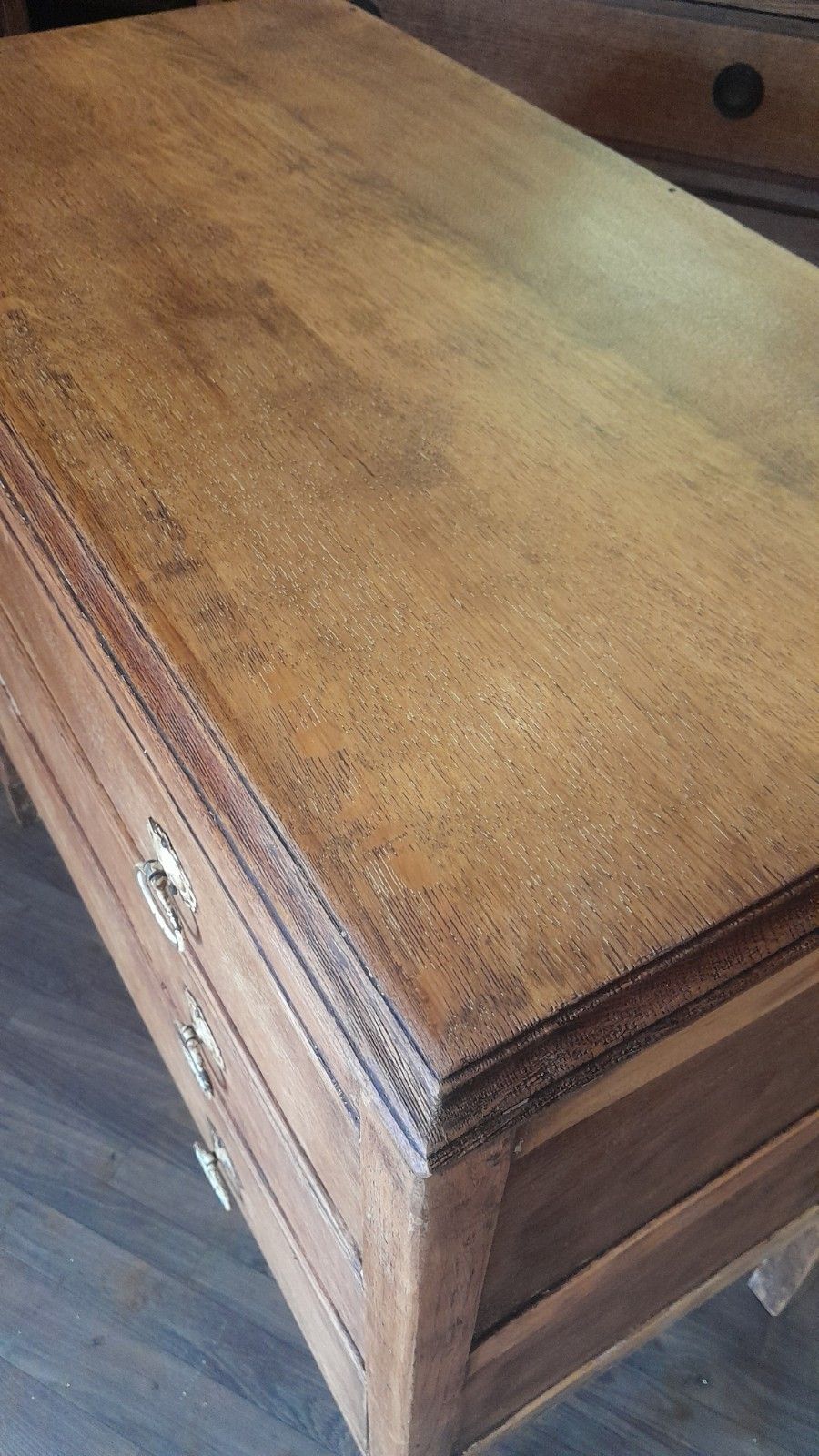 Vintage Solid Light Oak Chest Of 3 Graduated Drawers, Washstand photo Furniture