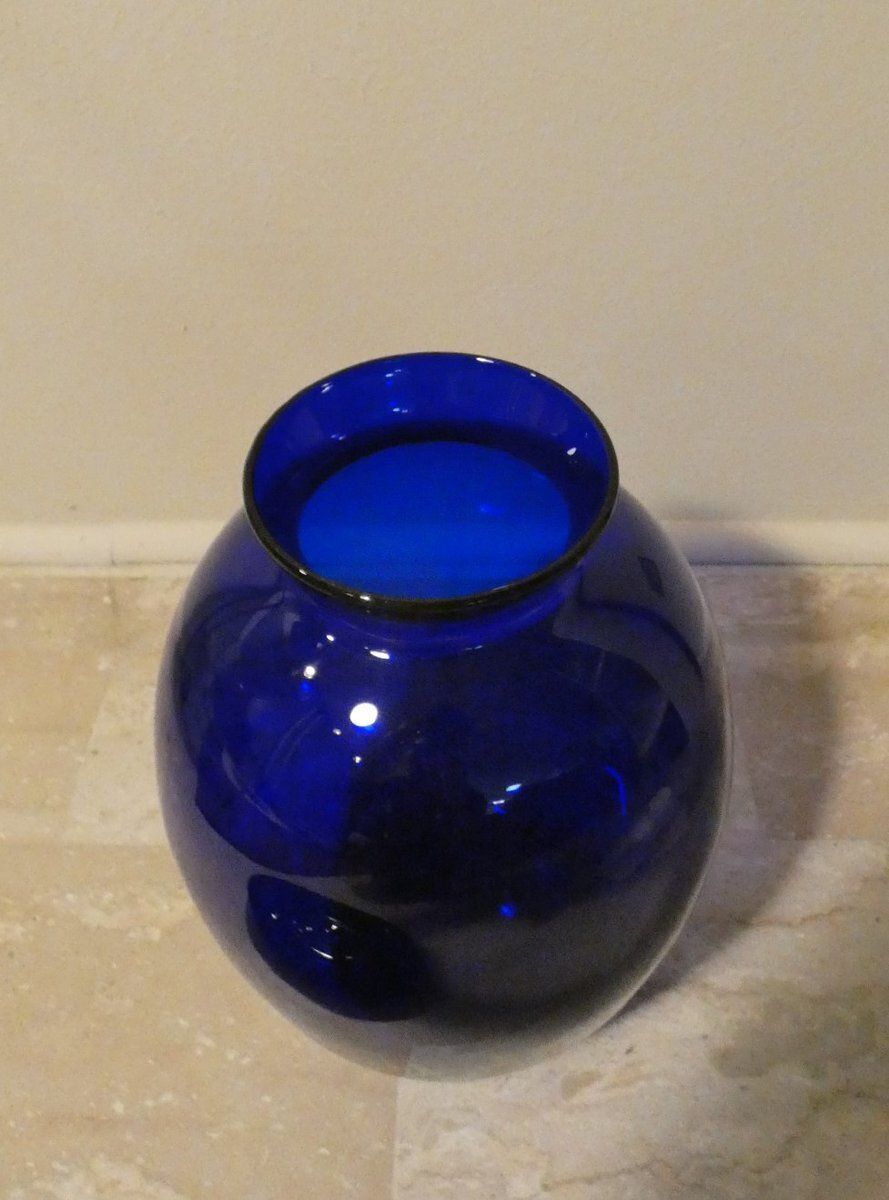 Cobalt Blue Vase And Ashtray By Carlo Moretti, 1990s, Set Of 2 photo 885.0