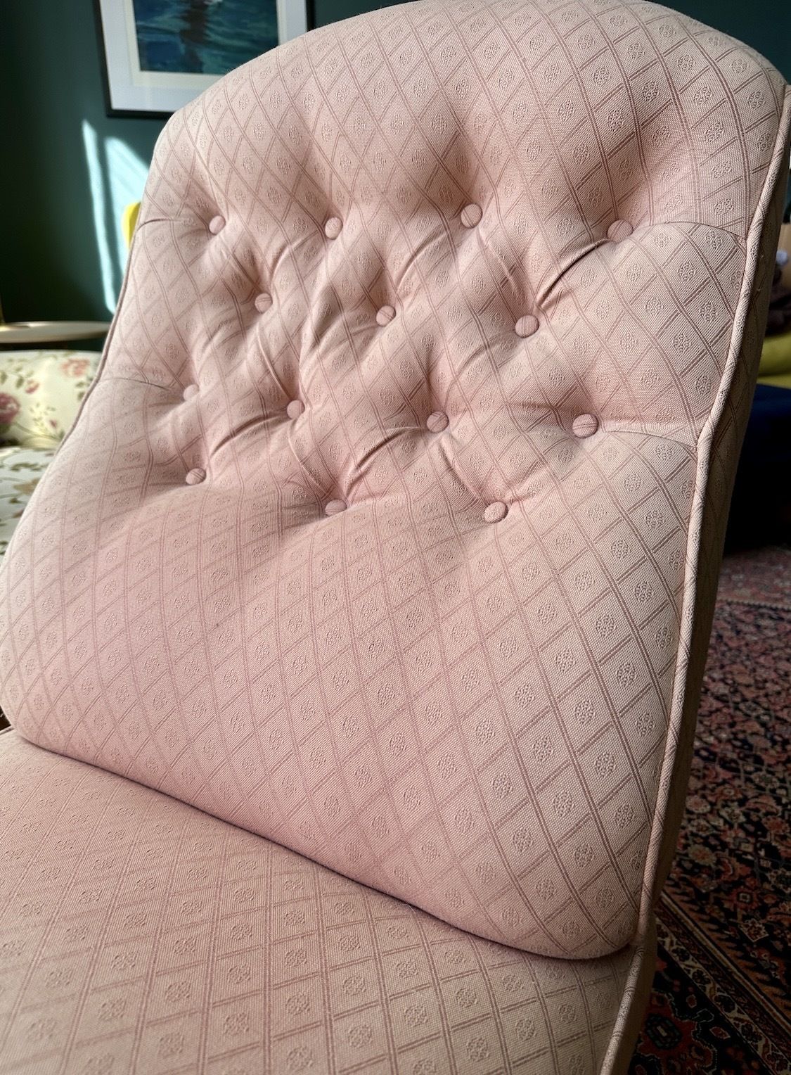 Antique Slipper Chair With Button Back photo Furniture