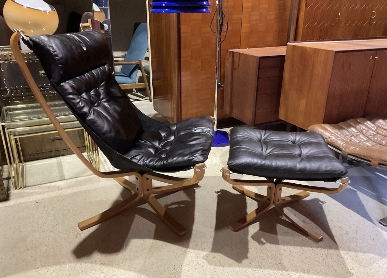 Falcon Lounge Chair & Footstool By Sigurd Ressell For Vatne Mobel Norway photo Furniture