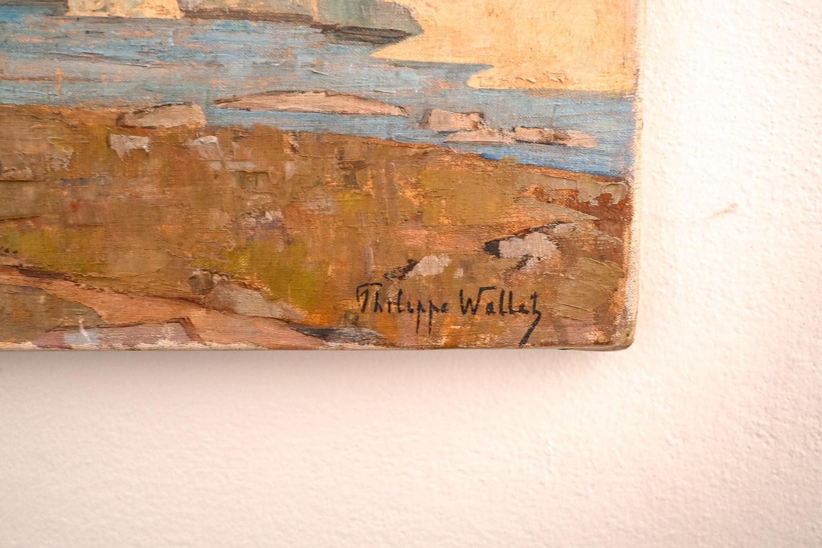 Original Oil Painting Signed Philippe Wallet | Alpine Mountain Landscape | Large Format | Plein Air | 92x60 Cm | French Art photo Art