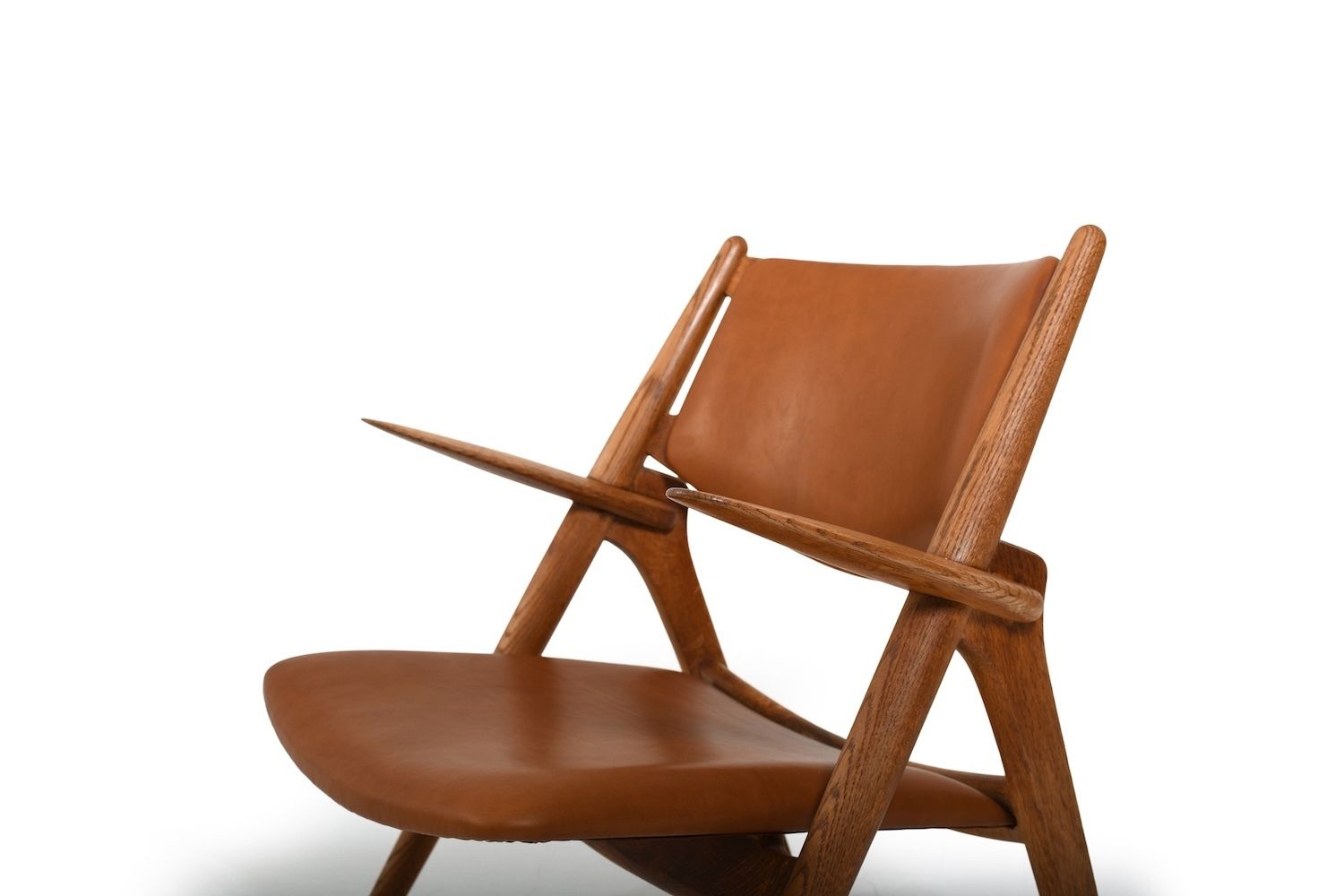 photo for sale Early Pair Ch 28 Oak Easychairs By Hans J. Wegner