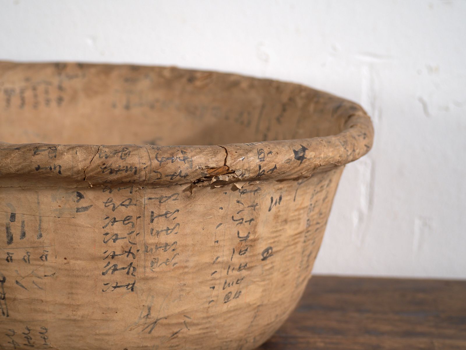 Antique Japanese Tally Bowl In Washi Paper – Japan, Circa 1920 photo furniture