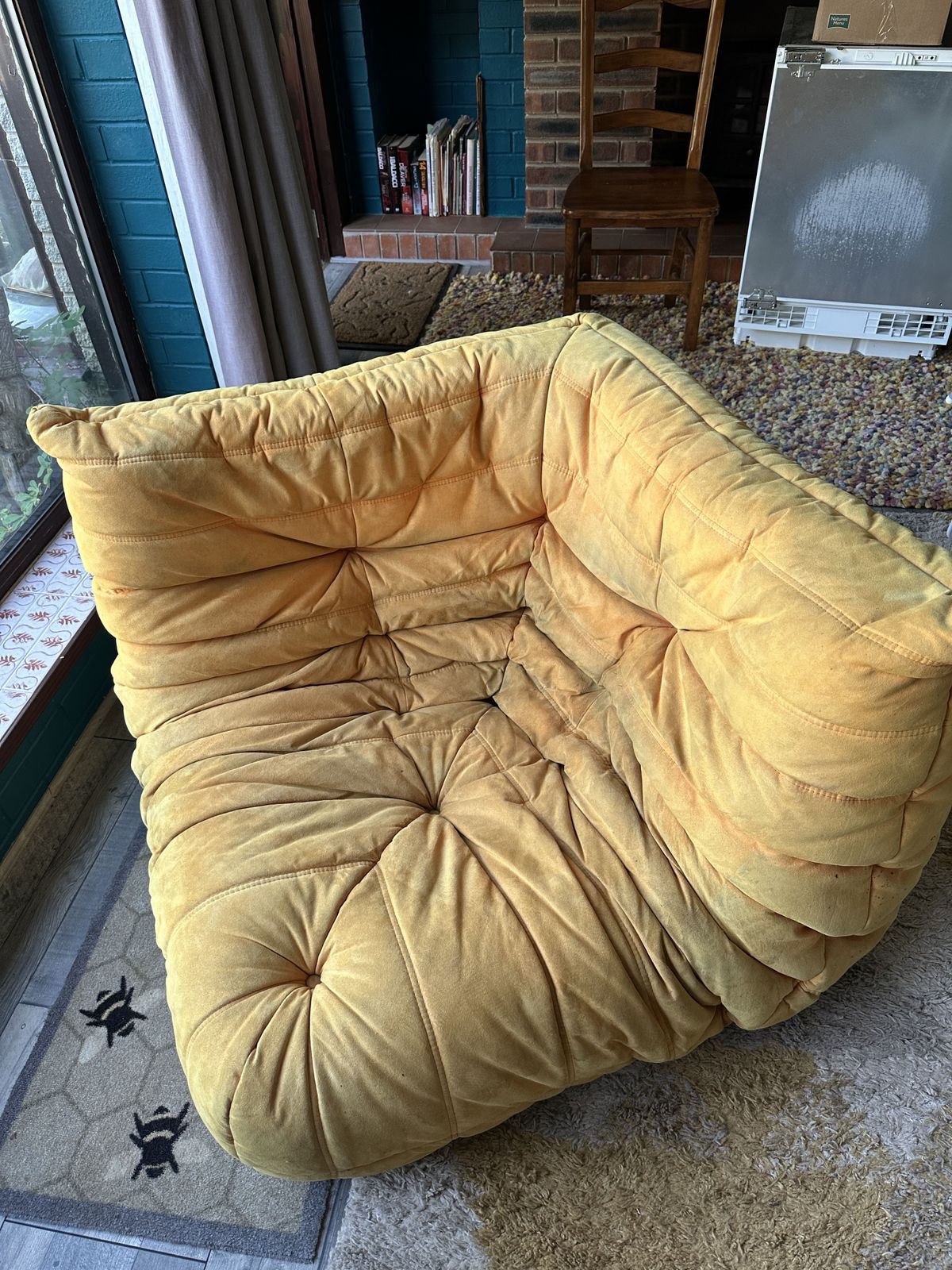 Ligne Roset Togo Corner Seat Orange Suede