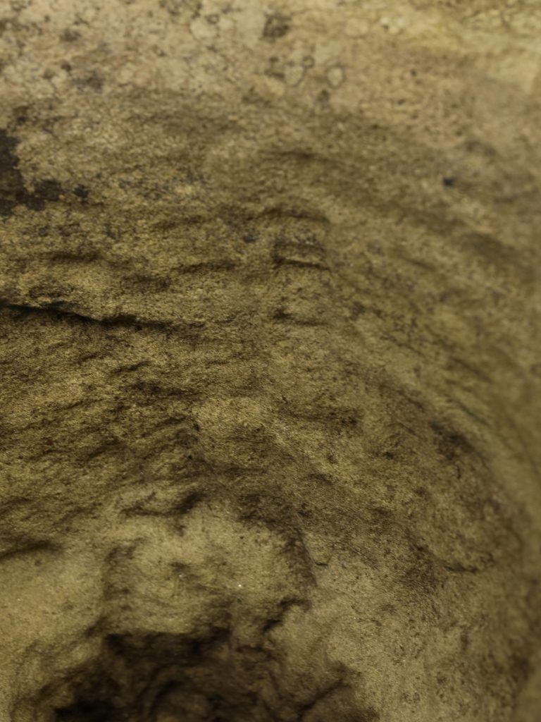 Early 18th Century Primitive Hand Carved York Stone Garden Planter photo vinterior