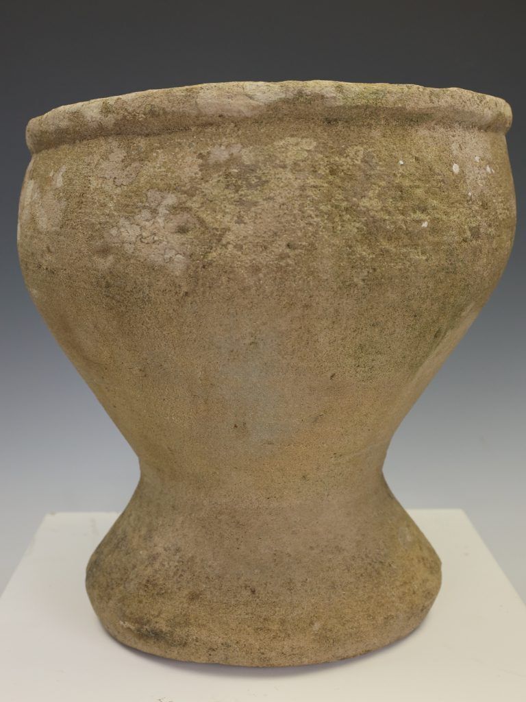 photo furniture Early 18th Century Primitive Hand Carved York Stone Garden Planter
