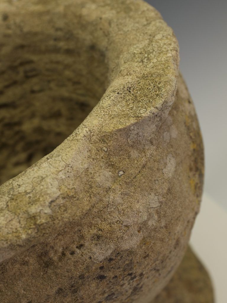 photo for sale Early 18th Century Primitive Hand Carved York Stone Garden Planter