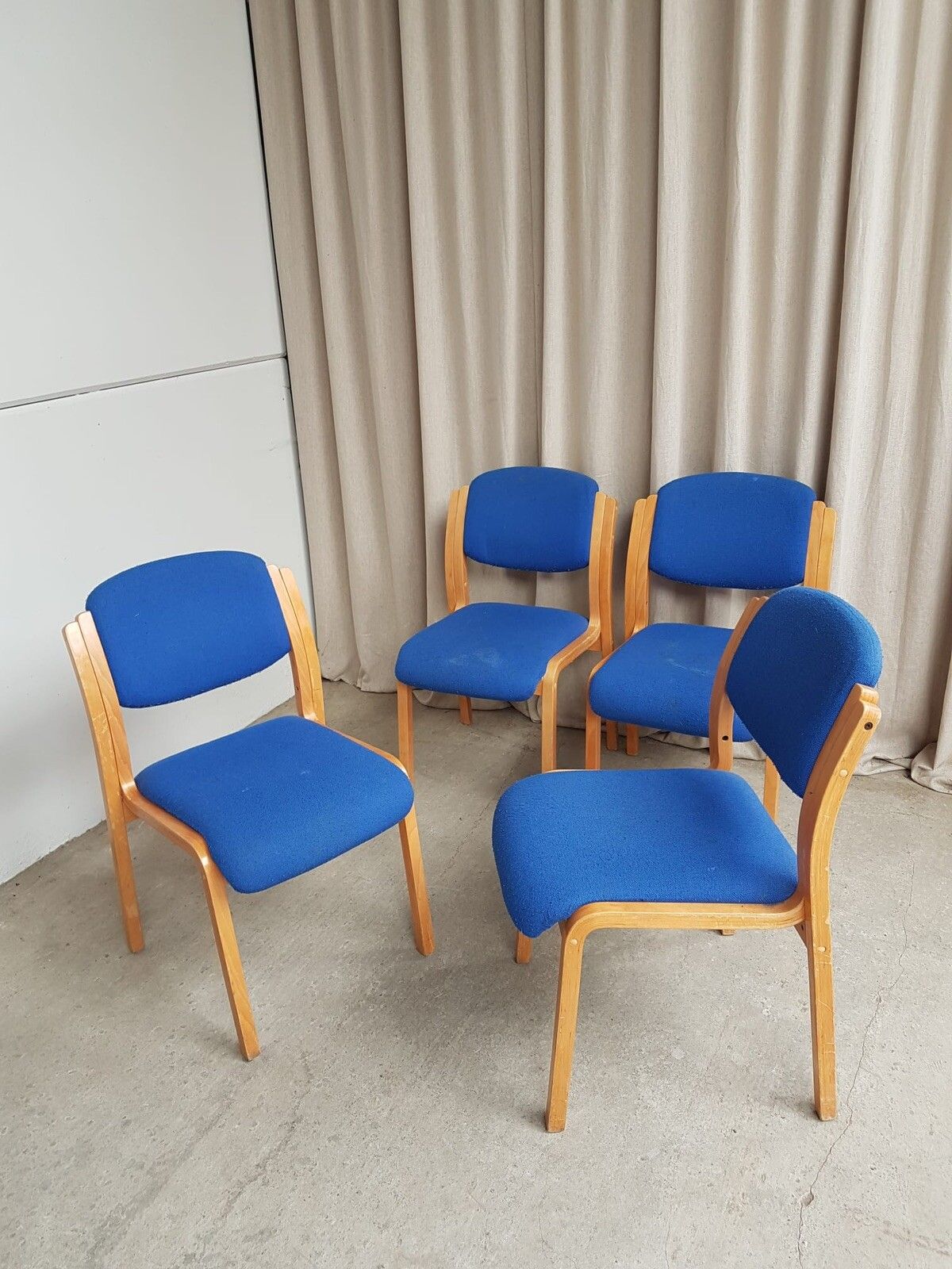 Vtg Late Mid Century Set Of 4 Modernist Style Dining Chairs Scandi Retro R504 photo for sale