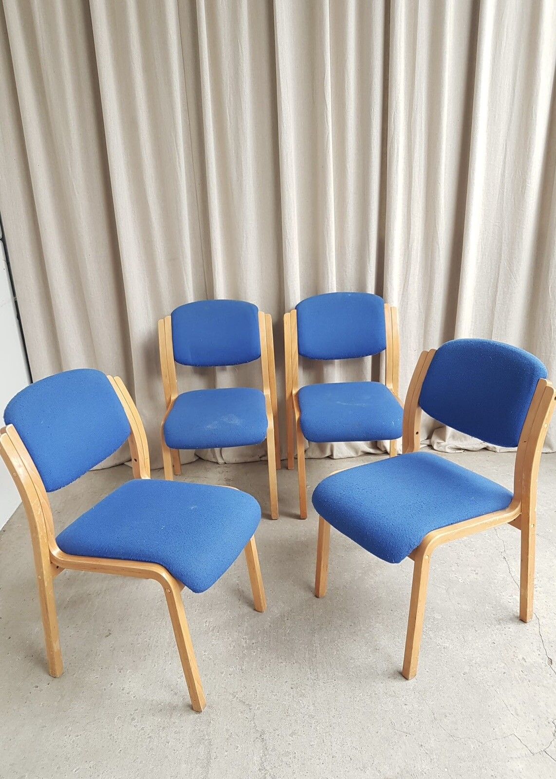 Vtg Late Mid Century Set Of 4 Modernist Style Dining Chairs Scandi Retro R504 photo 125.0