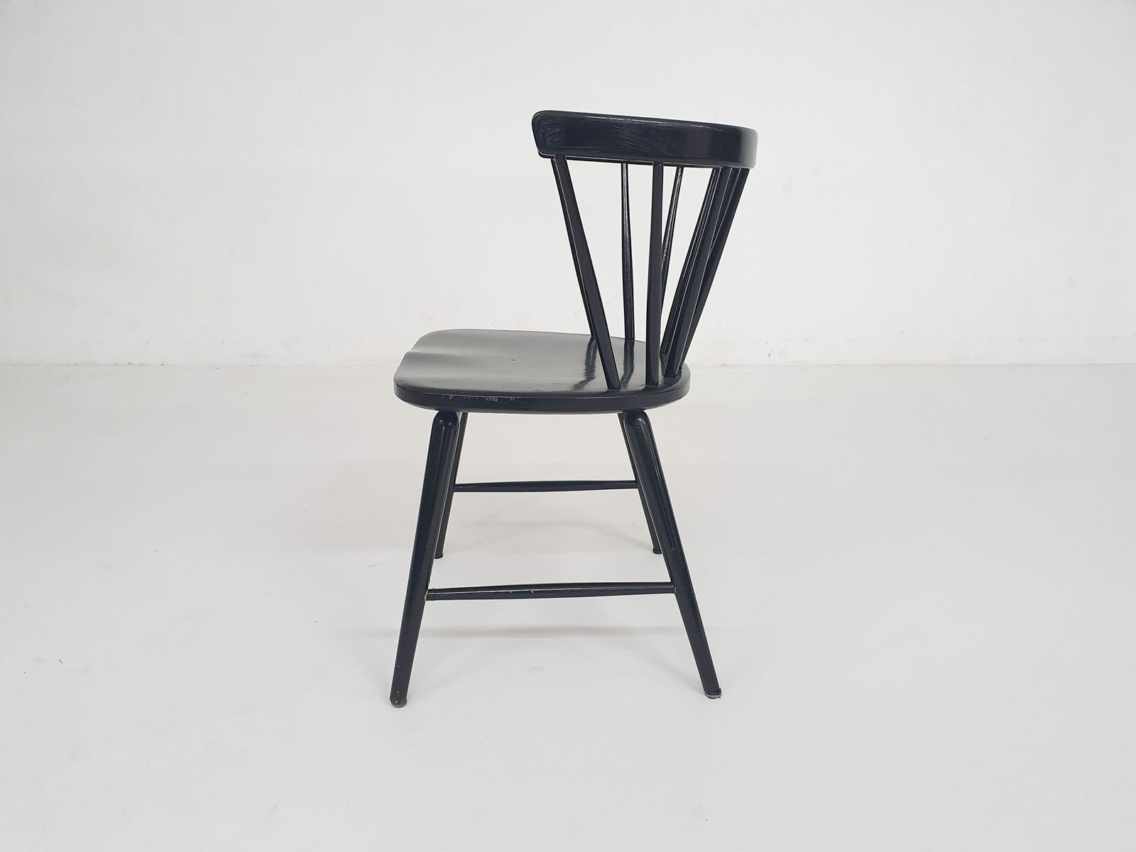 Black Spindle Back Dining Chair Attrb. To Nesto, Denmark 1960's photo Furniture