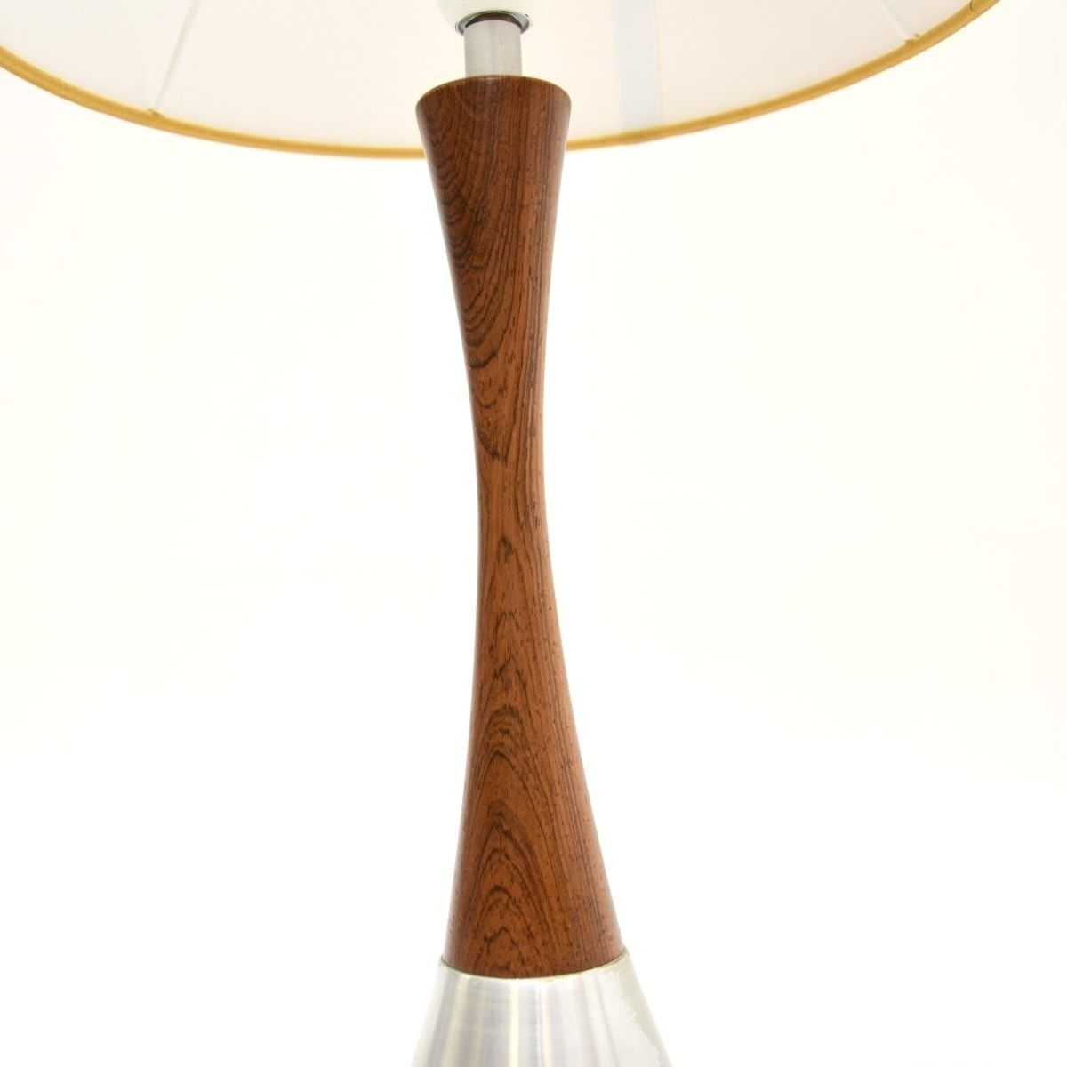 Pair Of Swedish Vintage Rosewood And Steel Table Lamps By Bergboms photo vinterior