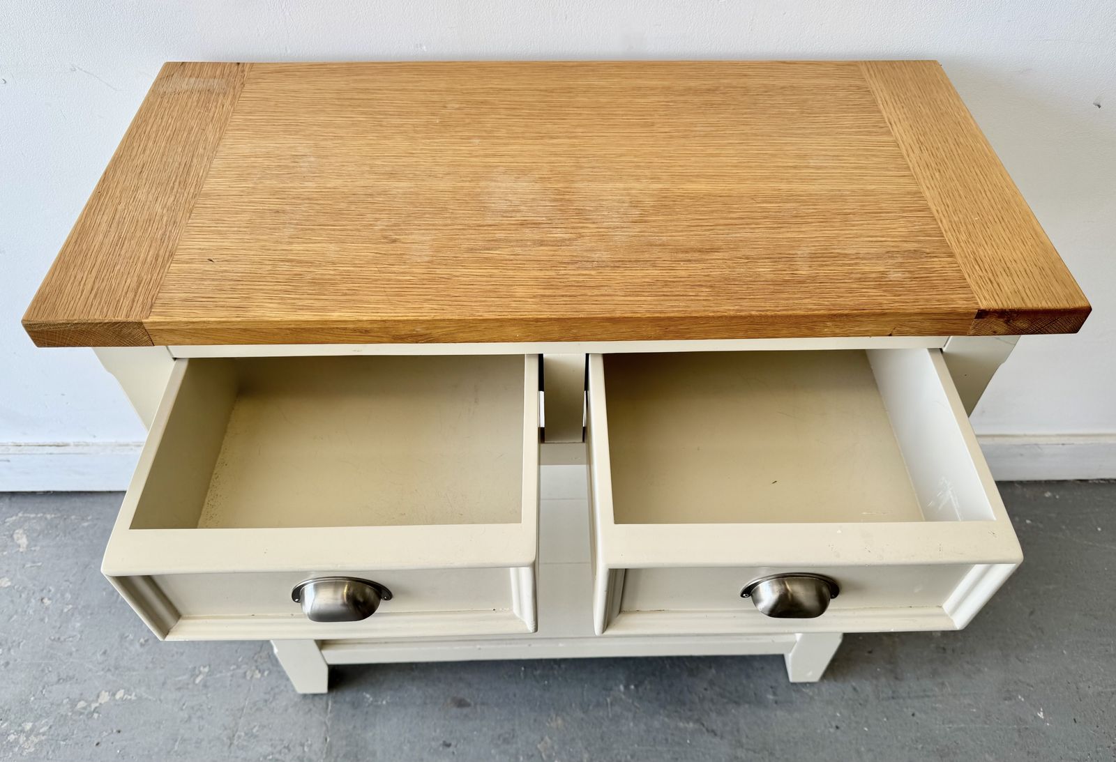 Country Cottage Style Console Table With Drawers photo vinterior