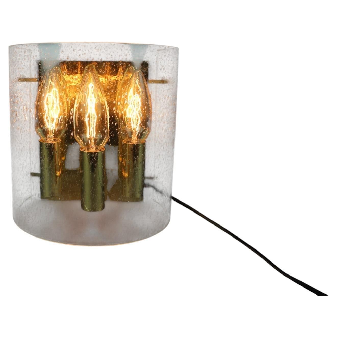 Messing en bubbelglas wandlamp uit de jaren 1970, Duitsland