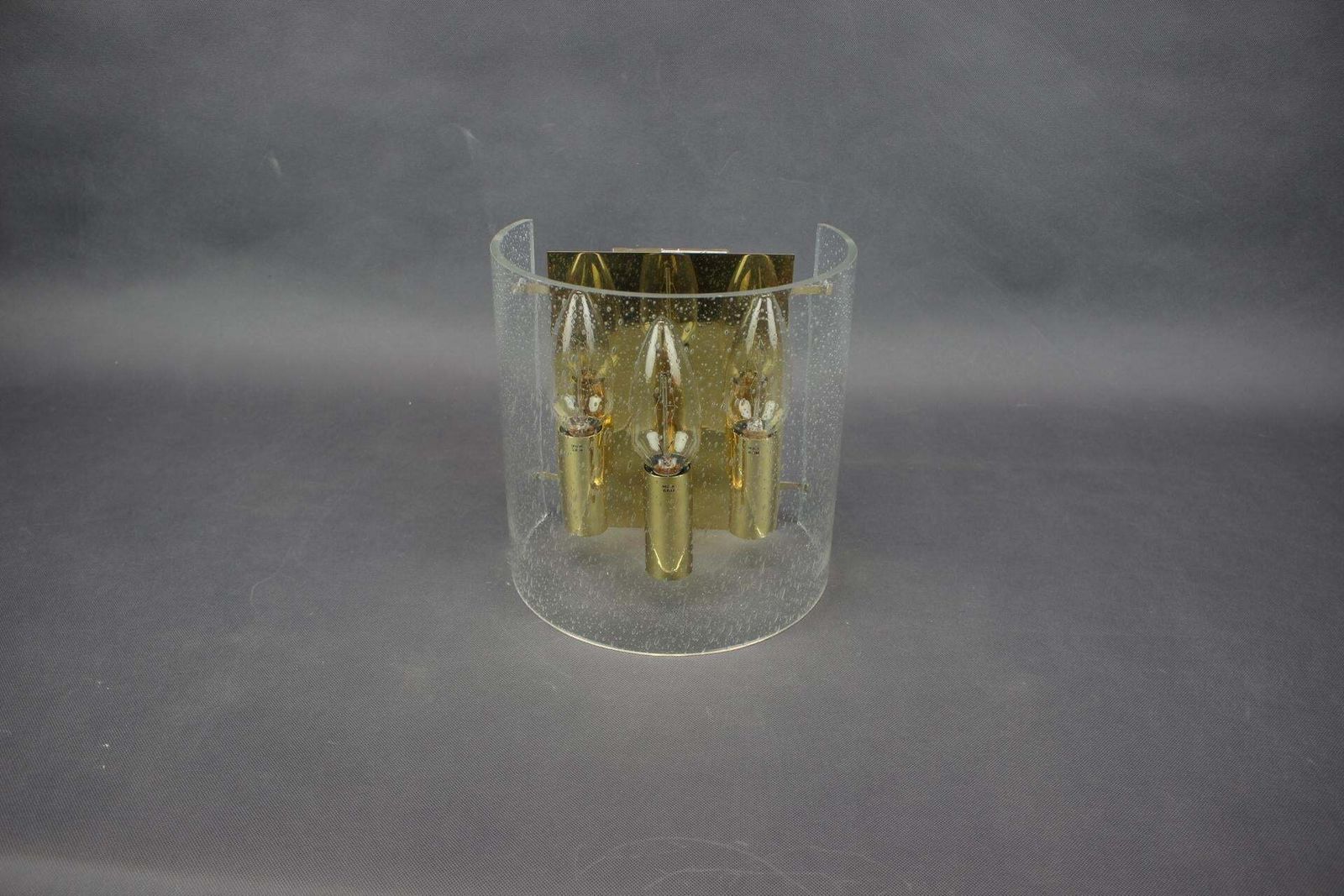 Messing en bubbelglas wandlamp uit de jaren 1970, Duitsland photo 685.0