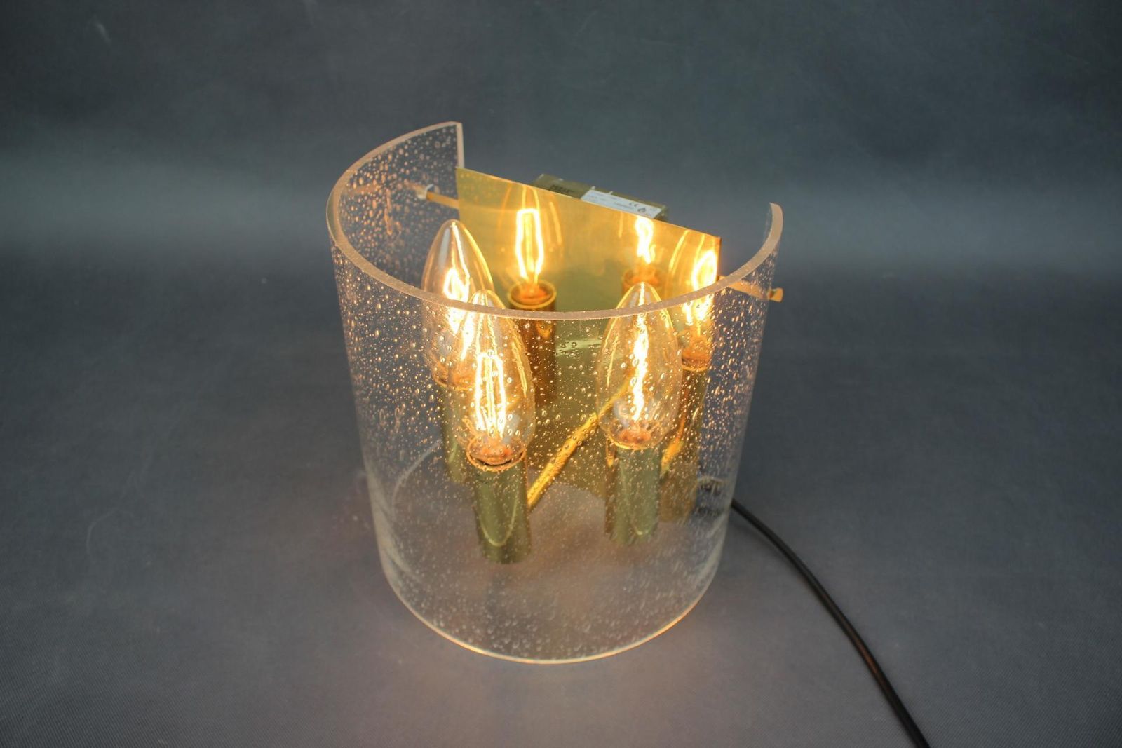 photo vinterior 1970s Brass And Bubble Glass Wall Lamp, Germany