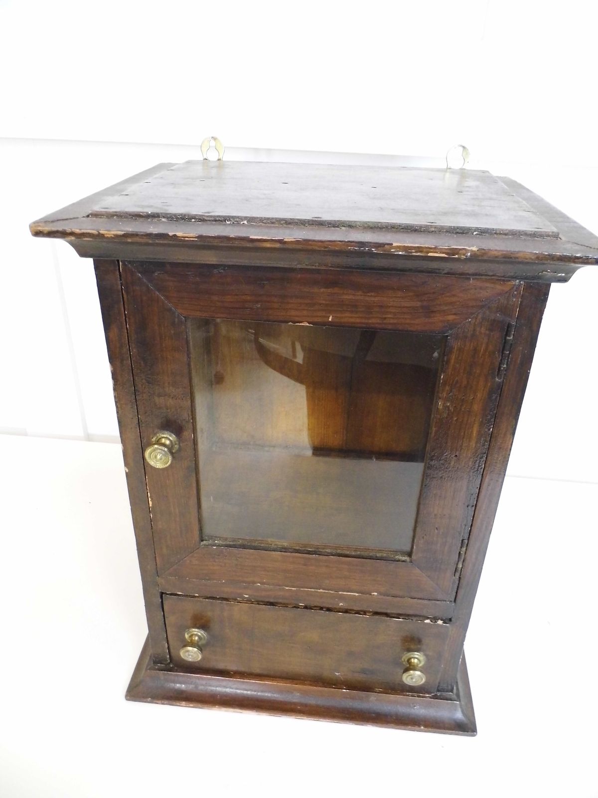 Antique Glazed Pine Apothecary Medicine Bathroom Cabinet Storage Chest Victorian photo vintage