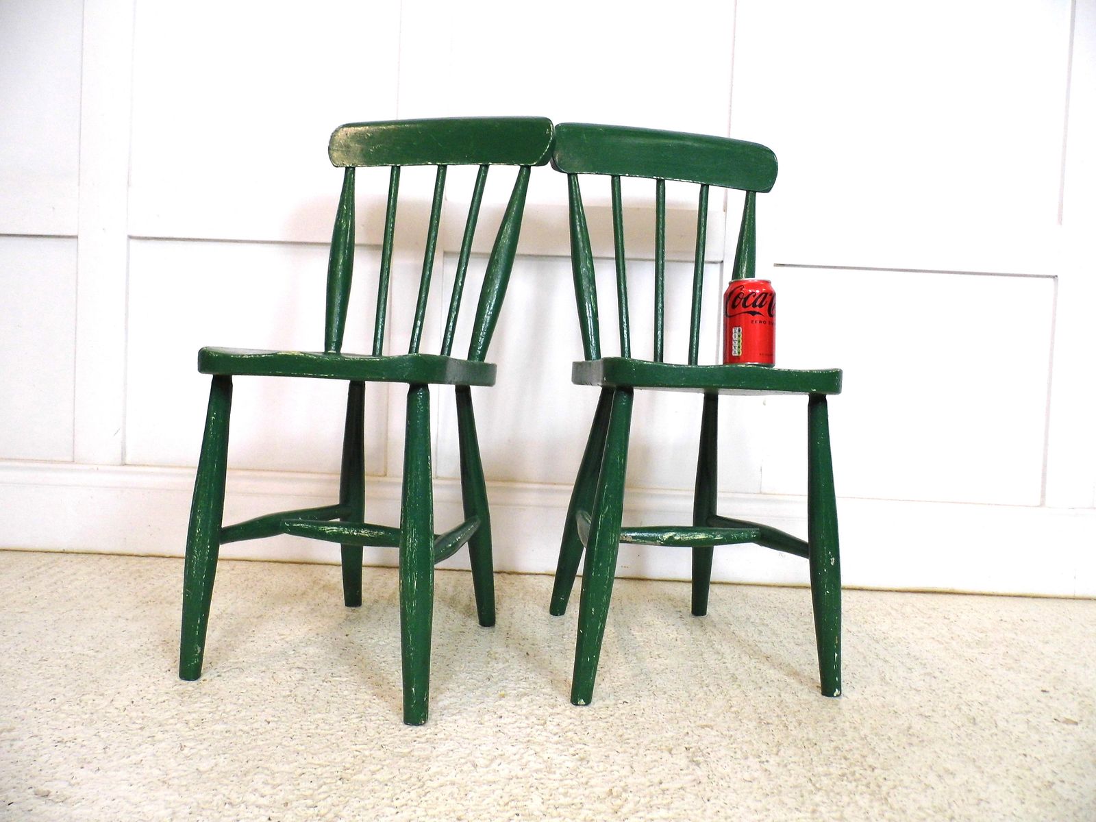 Pair Of Primitive Welsh Childs Farmhouse Folk 19th Century Chairs photo furniture