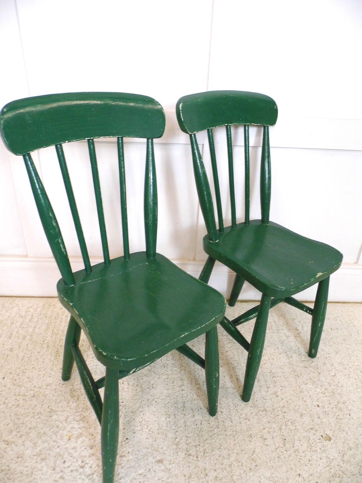 Pair Of Primitive Welsh Childs Farmhouse Folk 19th Century Chairs photo Furniture