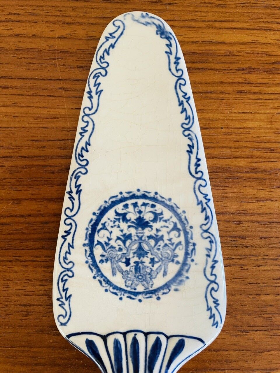 Vintage, Gien, French Porcelain, Pastry Platter And Cake Lifters, Set Of 3 photo buy