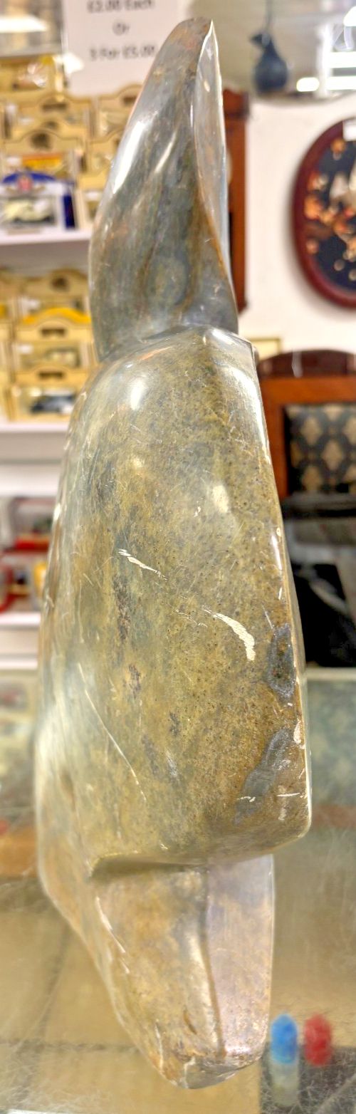 Art Vintage Large Shona/ Soapstone Carved Seated Lady Statue photo