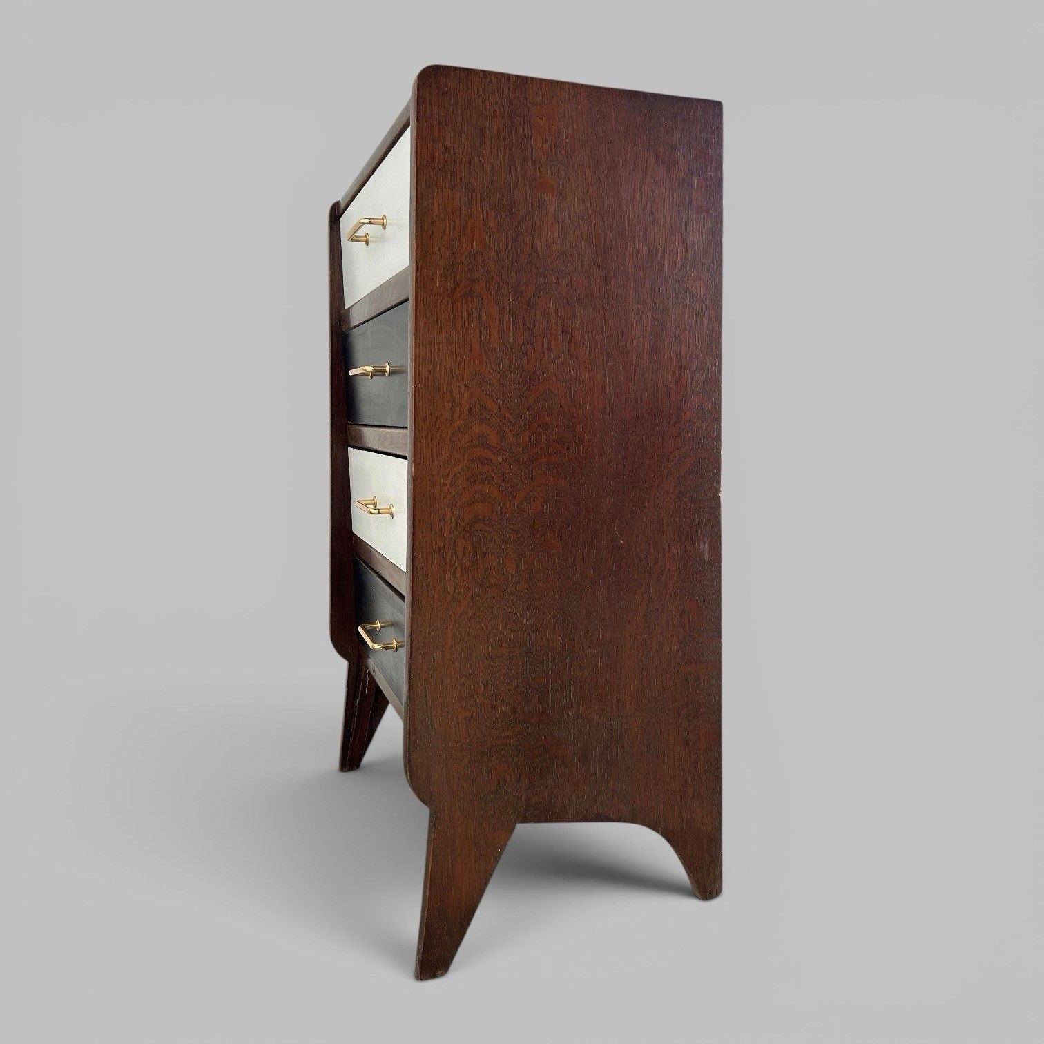 1950s Black And White Chest Of Drawers Mid Century Tallboy photo 295.0