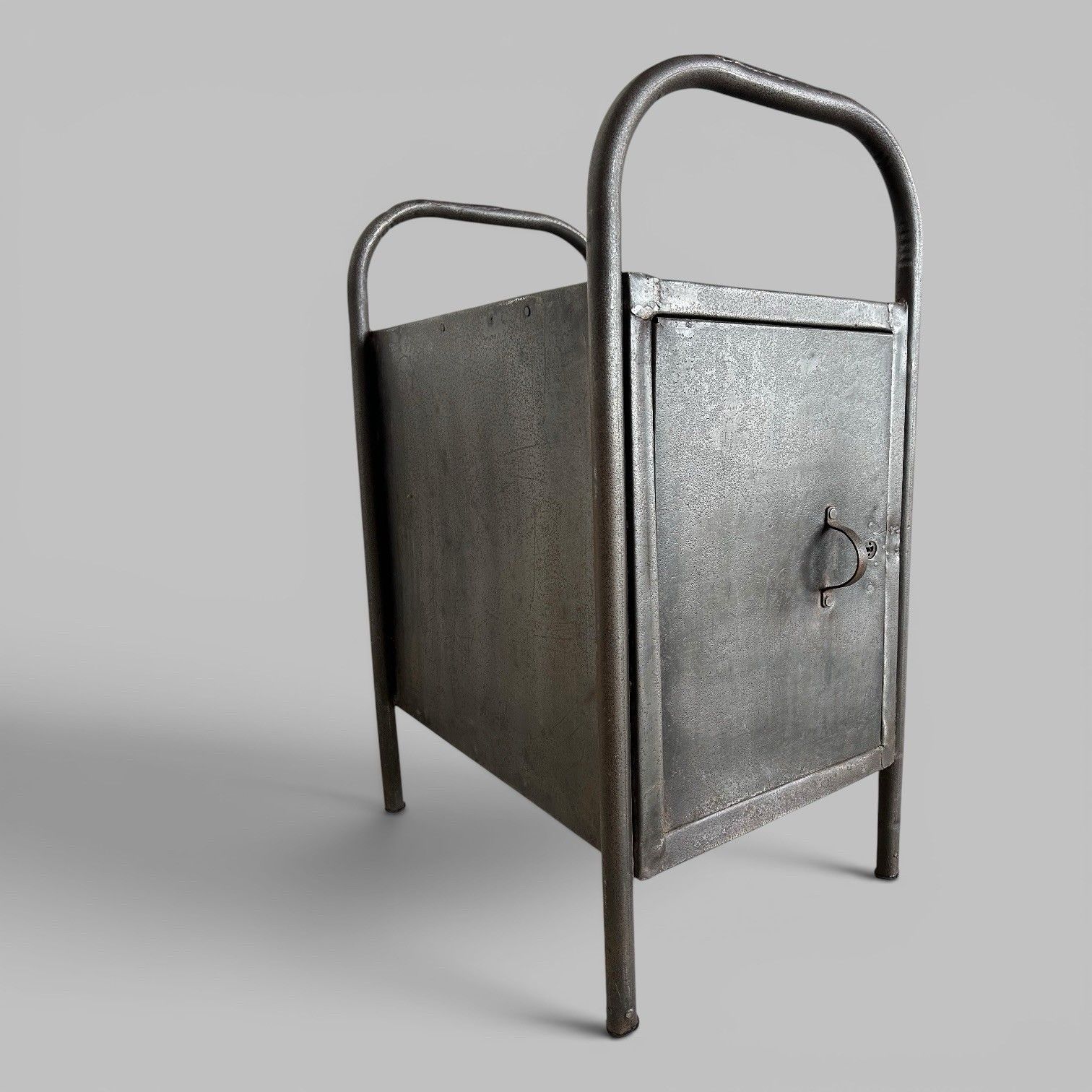 Industrial Metal Cabinet Side Table Vintage Steel Locker Cabinet photo 135.0