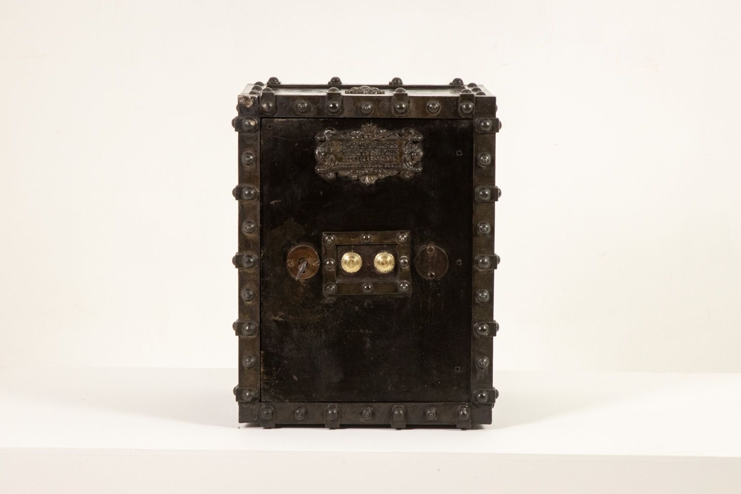 Bauche. Antique Small Metal Travel Safe. Napoleon III Period. photo furniture