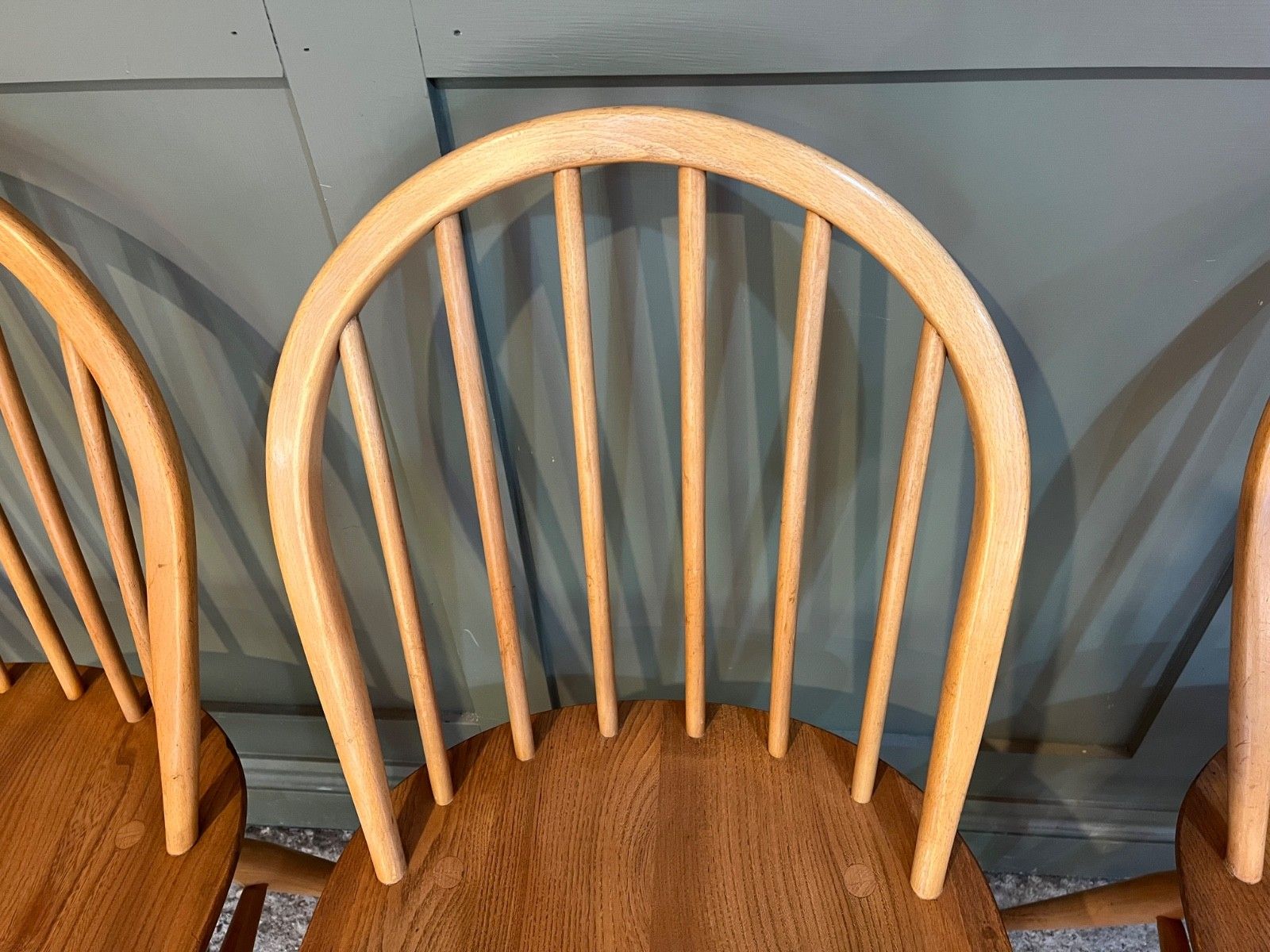 Vintage Ercol Chairs Windsor Dining Chairs Blonde Wood Tone Delivery Available photo buy