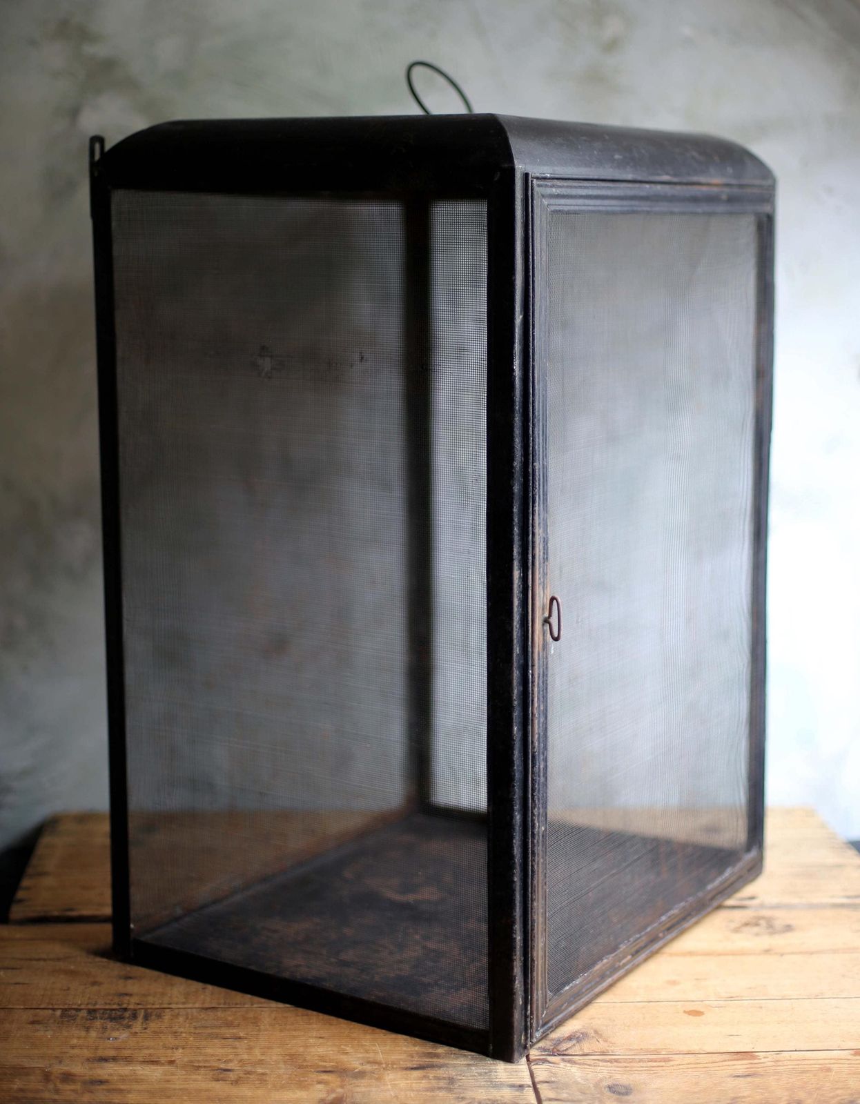 Huge French Fromager Garde Manger Large Black Wire Mesh Food Storage Box Meat Cheese Safe Keeper Storage Cabinet Larder photo furniture