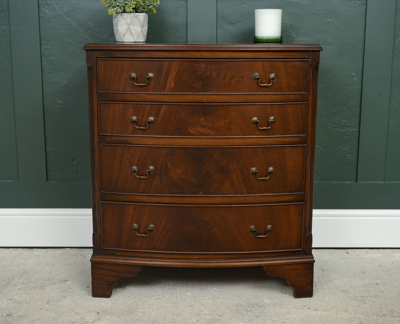 Regency Style Mahogany Chest Of Drawers   Bow Fronted photo for sale