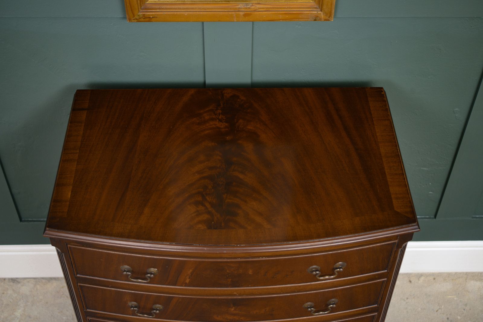 Regency Style Mahogany Chest Of Drawers   Bow Fronted photo vintage