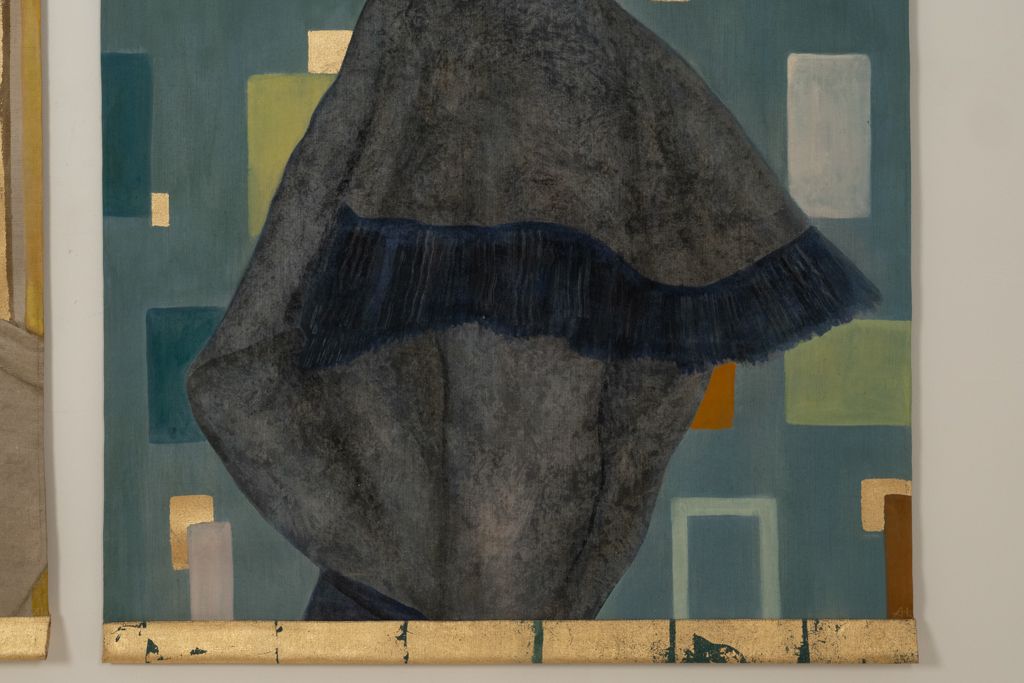 Painted Canvas Depicting A Woman From The 1950s. Contemporary Work. photo 2500.0