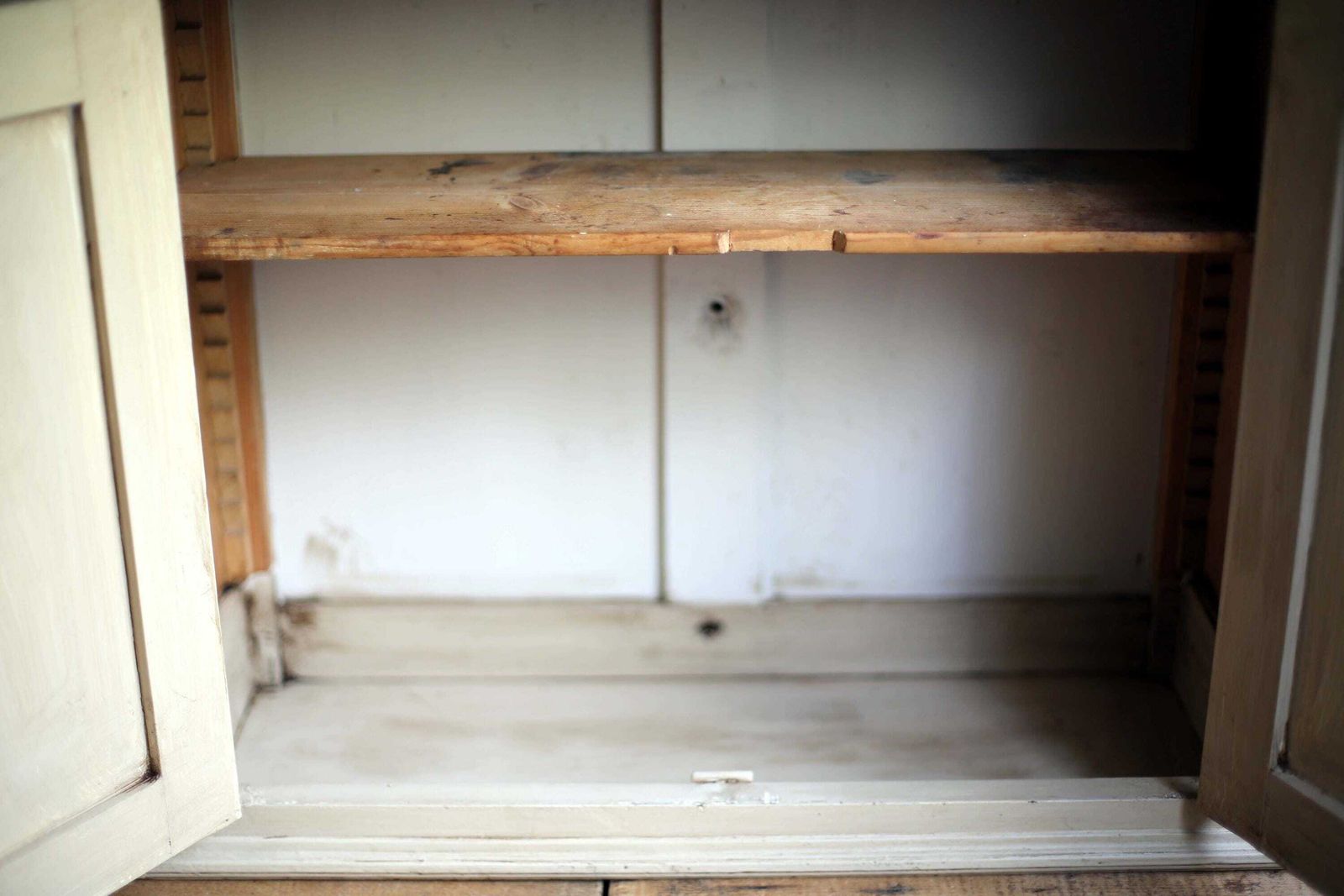 photo for sale Antique Wooden Cabinet Painted Carved Kitchen Cupboard Unit