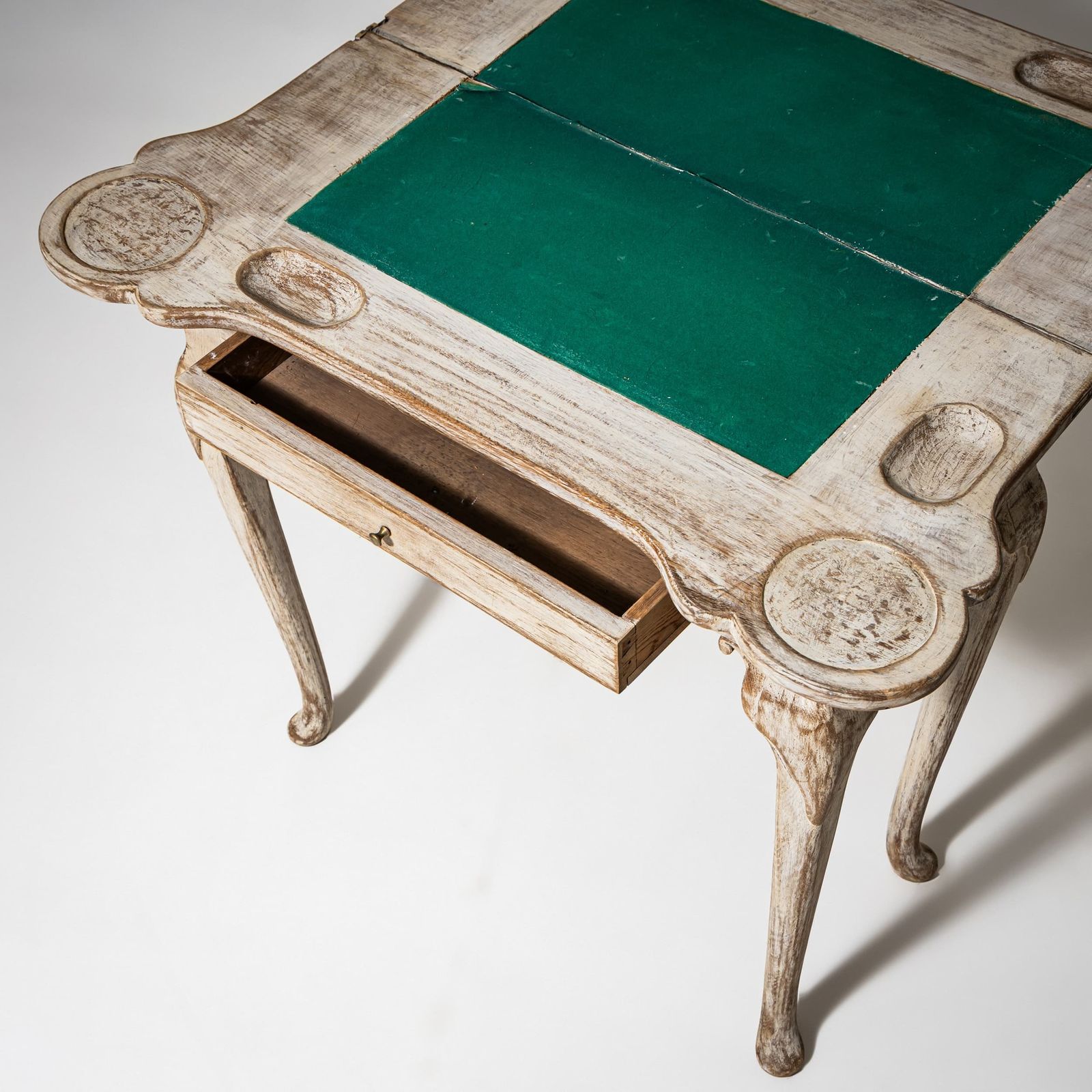 Grey Painted English Games Table, 19th Century photo for sale