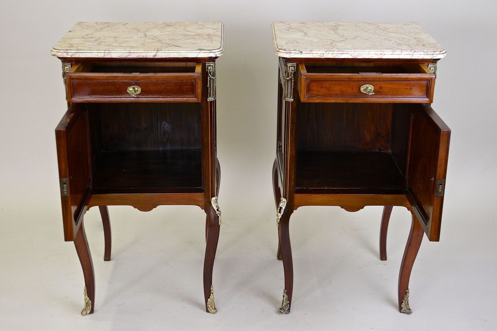 photo vinterior 19th Century Pair Of Transitional Nightstands/ Side Tables, France Ca. 1870