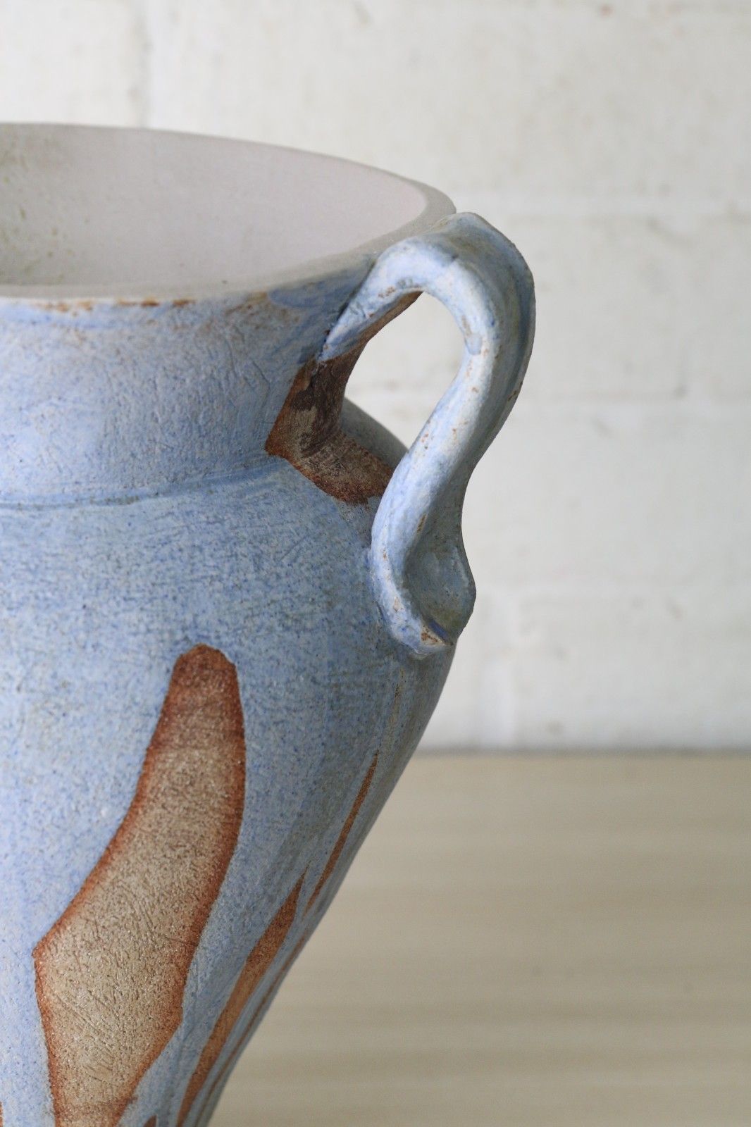 Home Decor Large Ceramic Vase Studio Pottery By Jean Langdon Classic Urn Styled Blue Brown photo